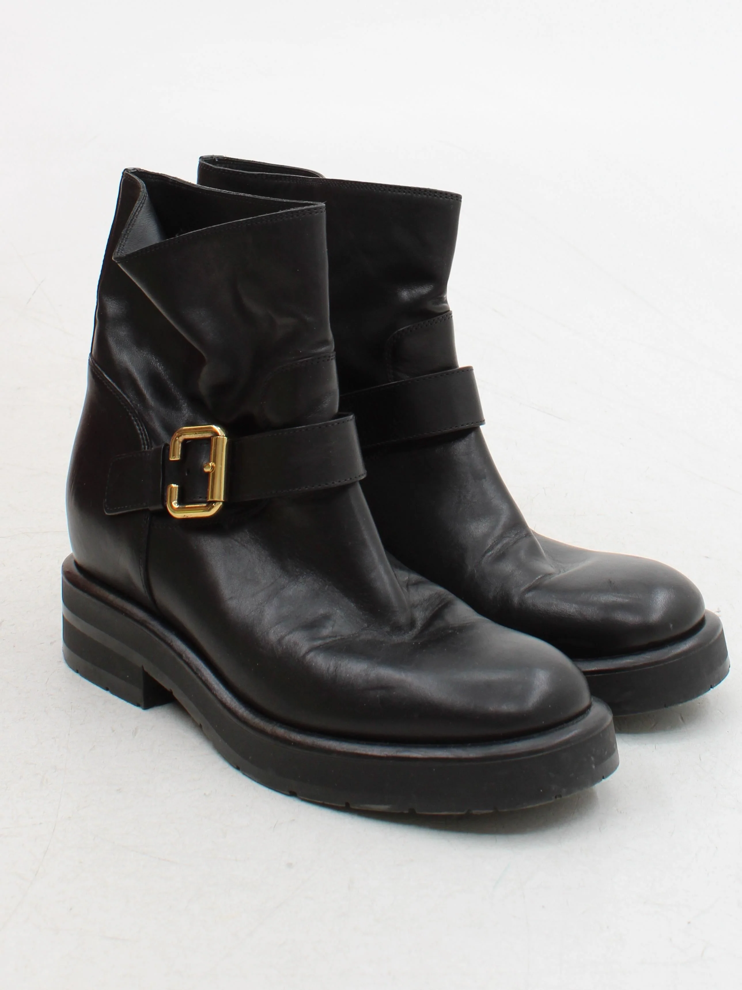 Chloé Women's Boots UK 6.5 Black 100% Leather Combat - Image 4