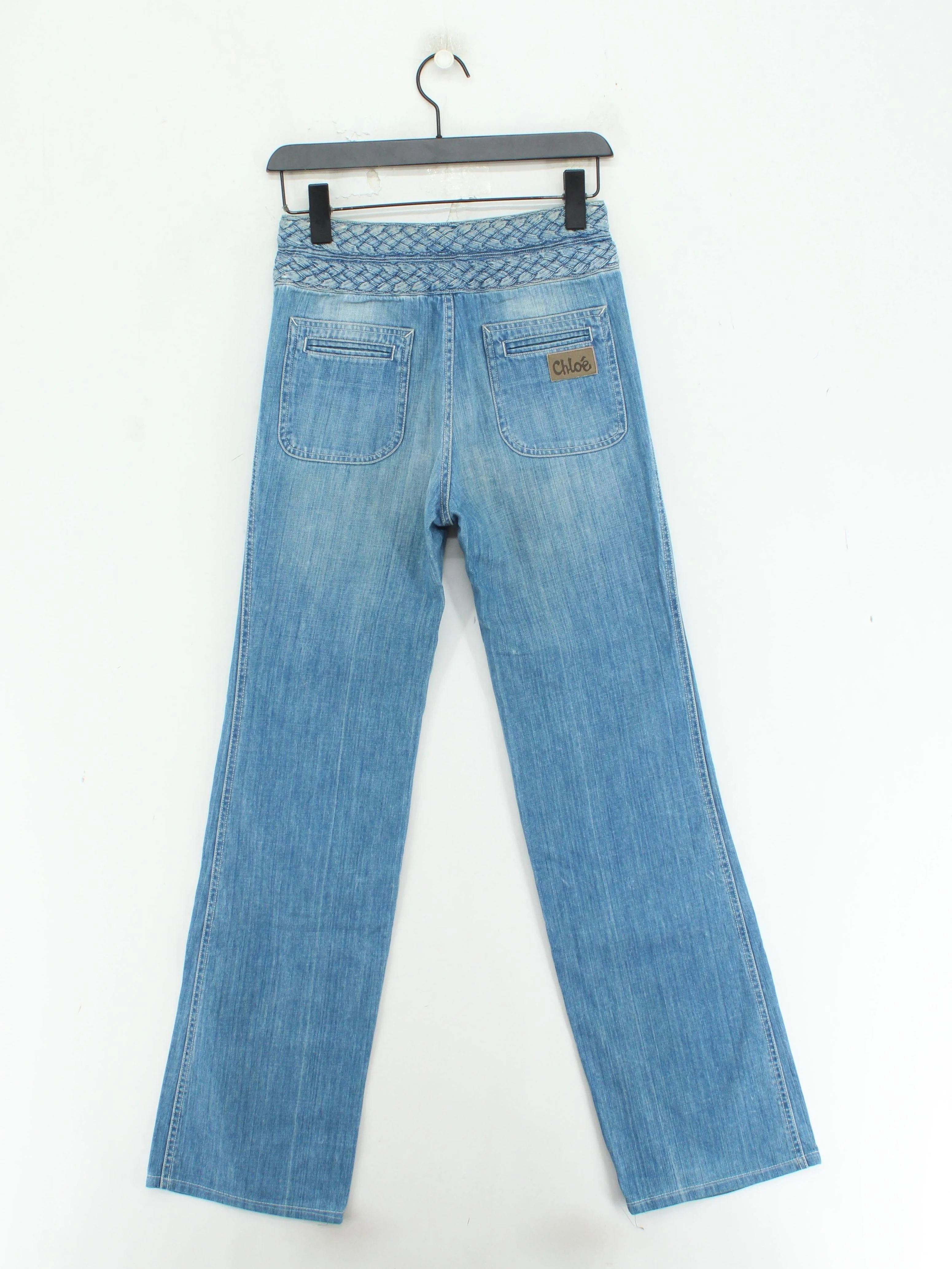 Chloé Women's Jeans UK 8 Blue 100% Cotton Wide-Leg - Image 2