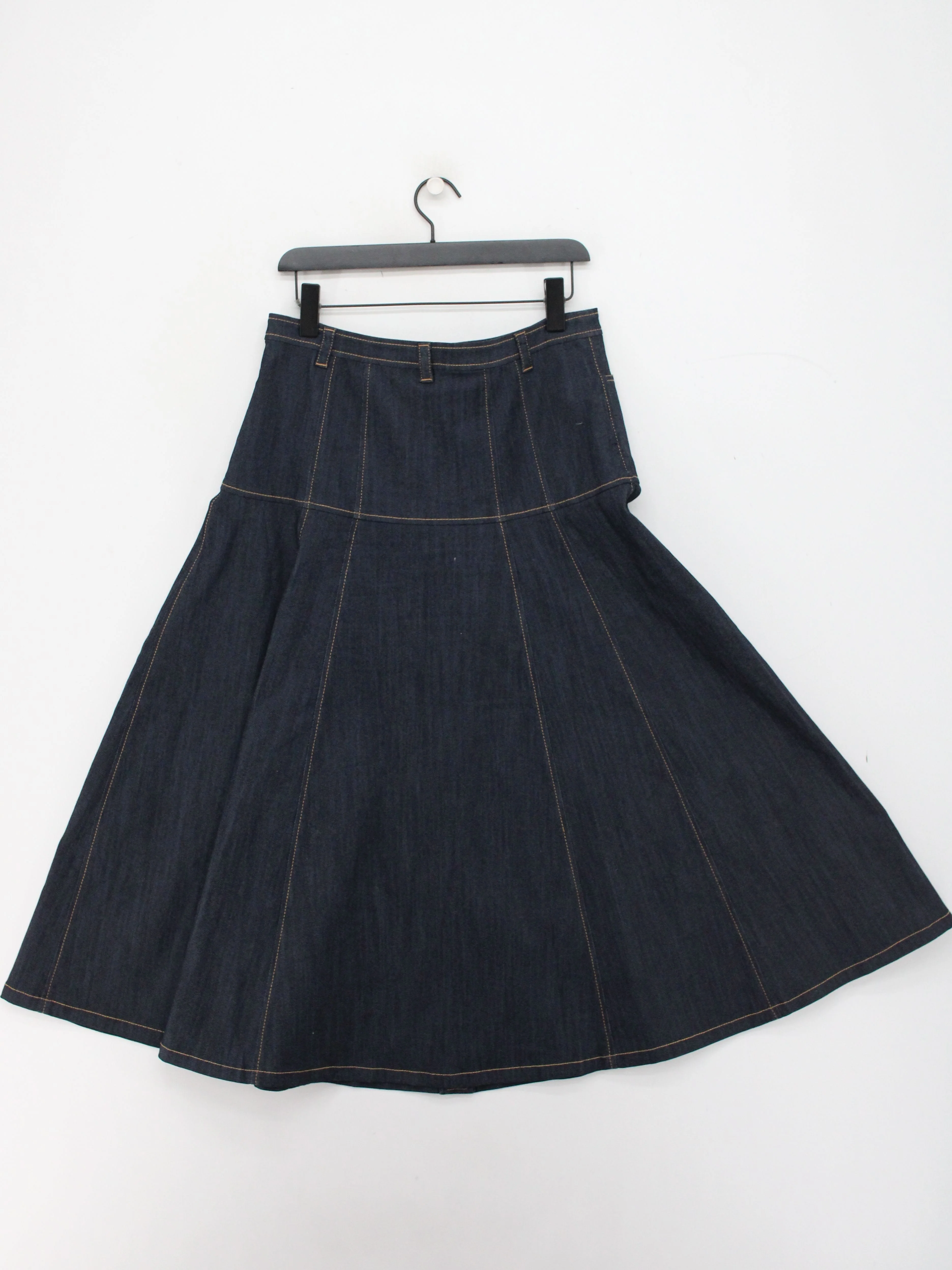 Cinq A Sept Women's Midi Skirt UK 12 Blue 100% Cotton Midi A-Line - Image 2