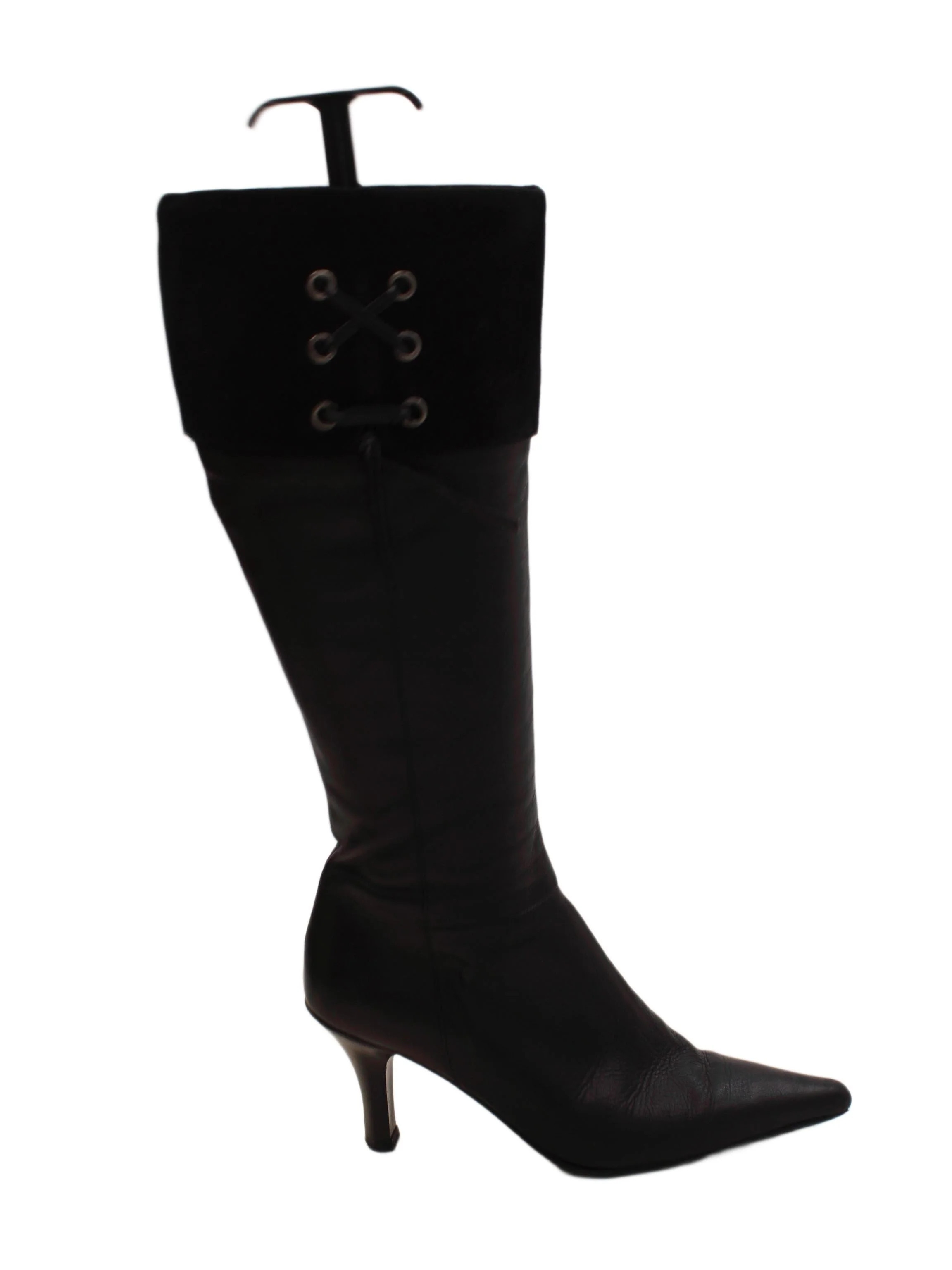 Clarks Women's Boots UK 5.5 Black Leather with Suede Riding Boot