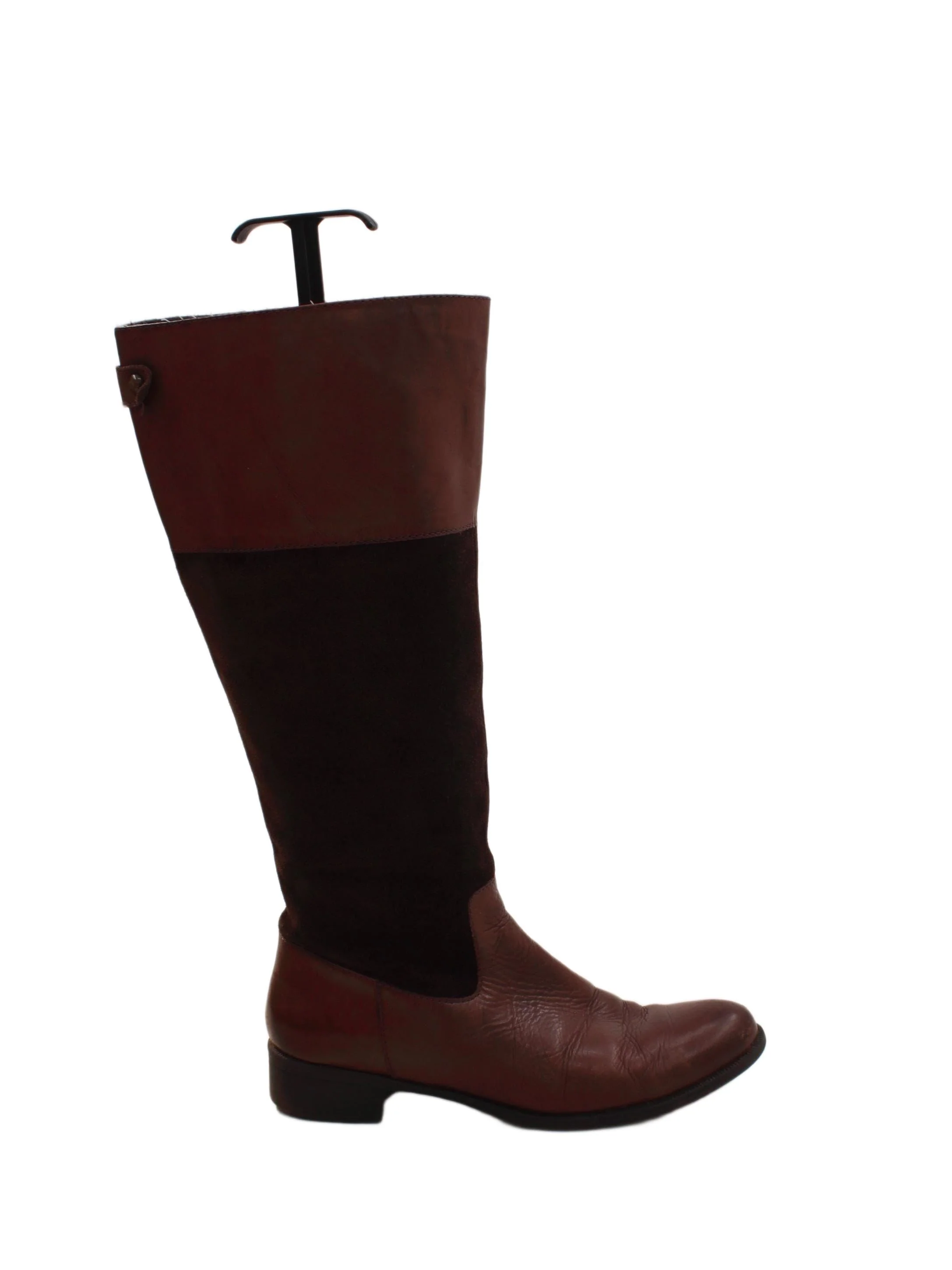 Clarks Women's Boots UK 5.5 Brown Leather with Suede Riding Boot