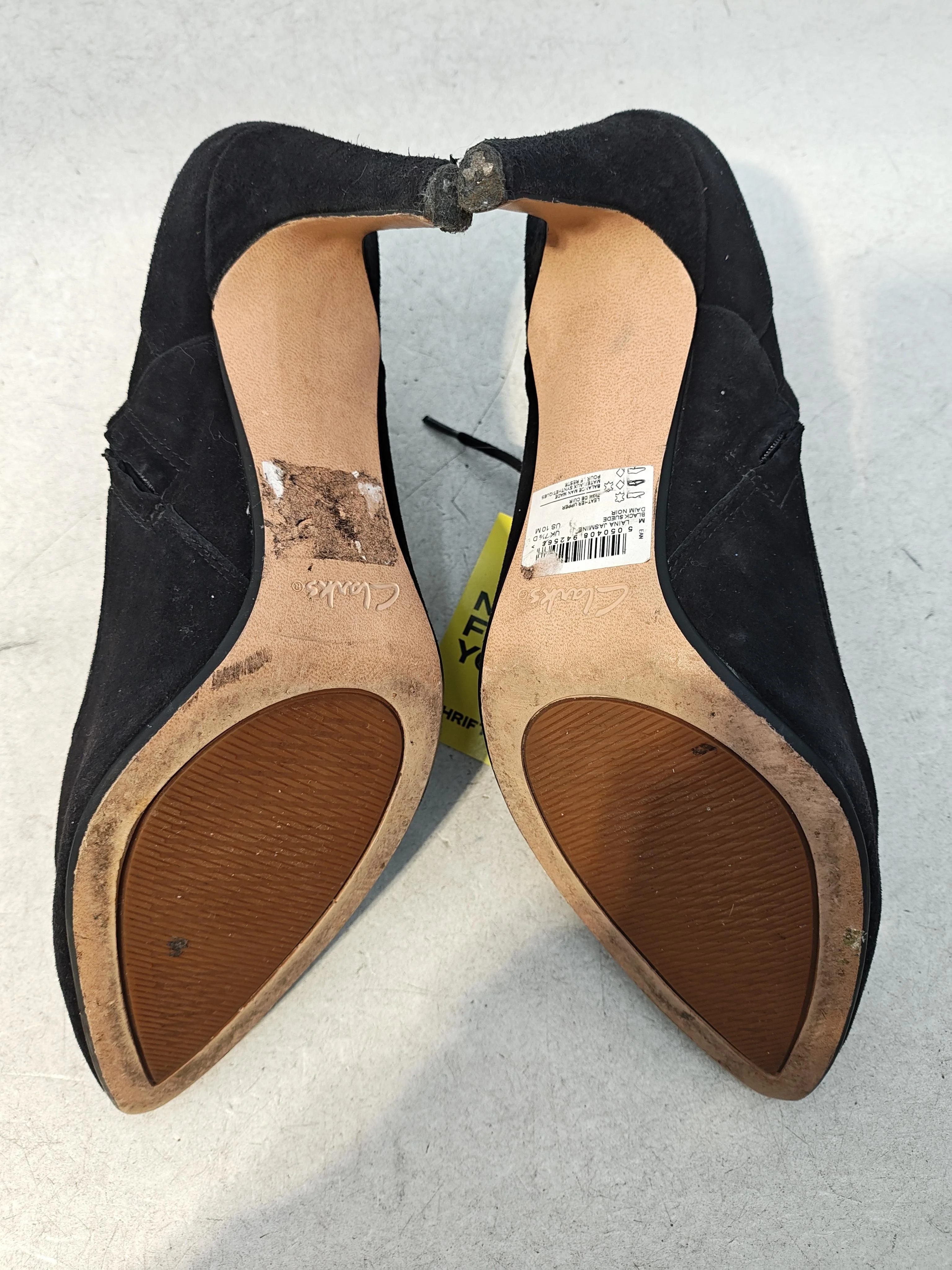 Clarks Women's Boots UK 7.5 Black Suede with Leather Combat - Image 7