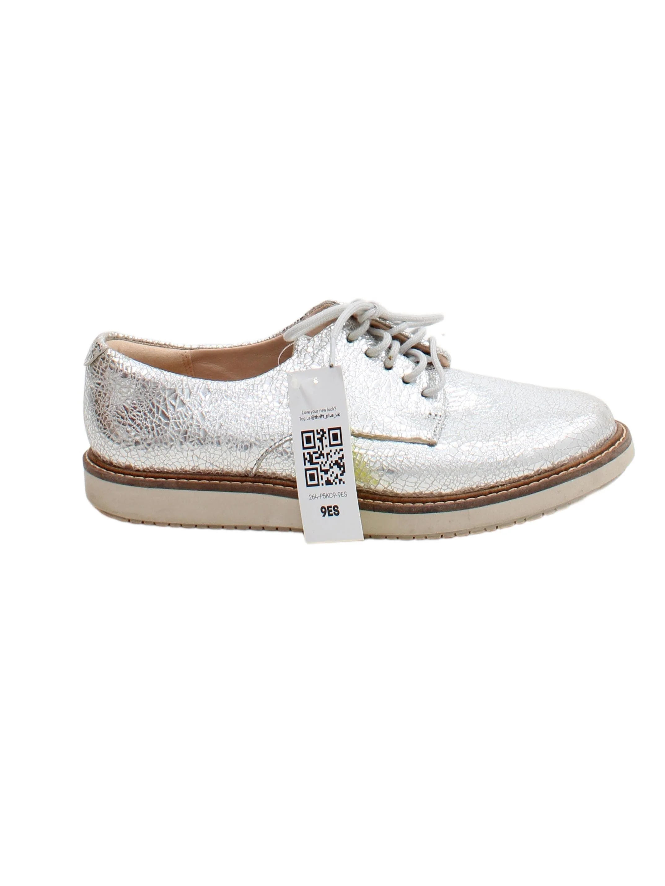 Clarks Women's Flat Shoes UK 3 Silver 100% Leather Loafer