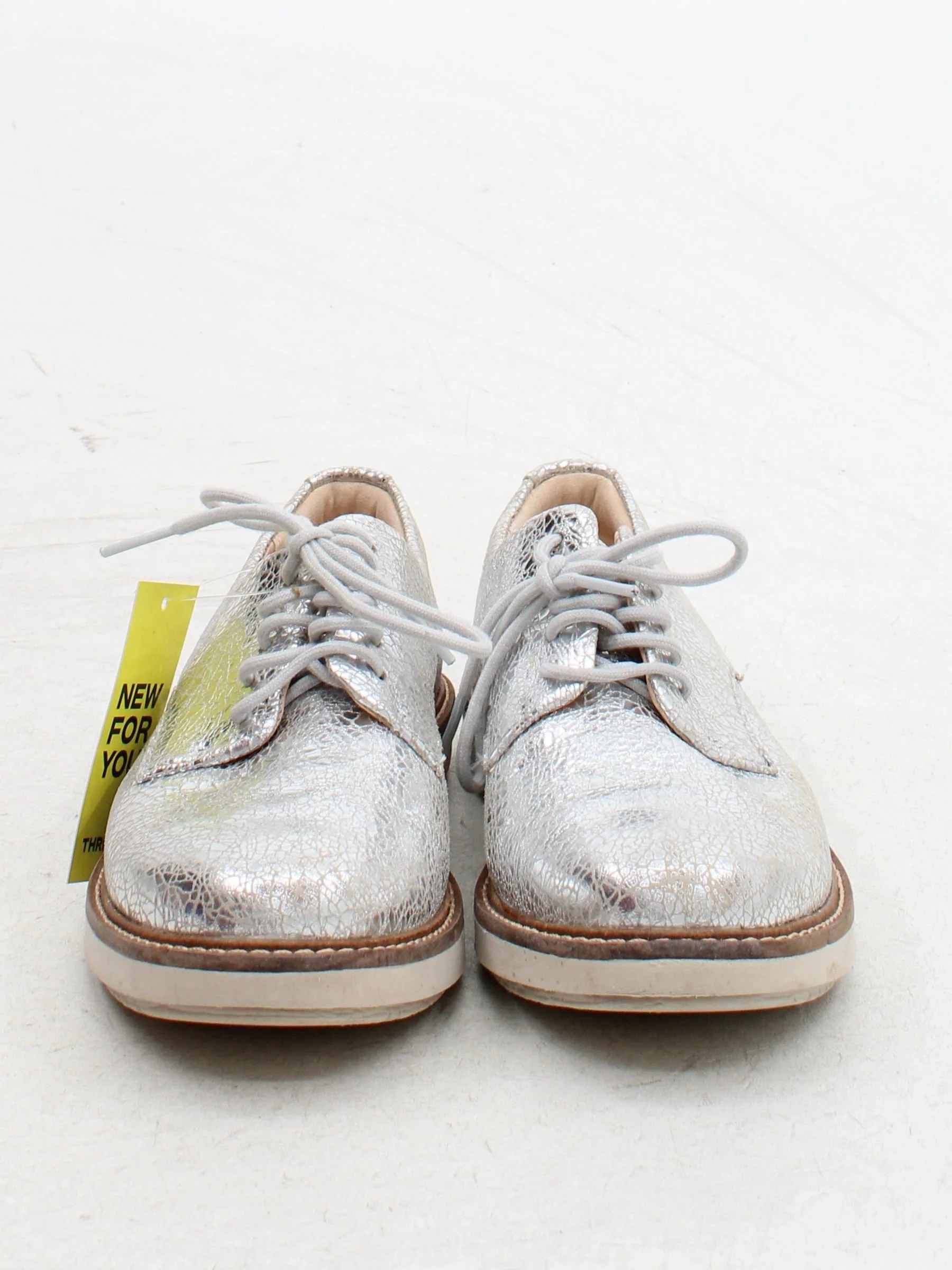 Clarks Women's Flat Shoes UK 3 Silver 100% Leather Loafer - Image 2