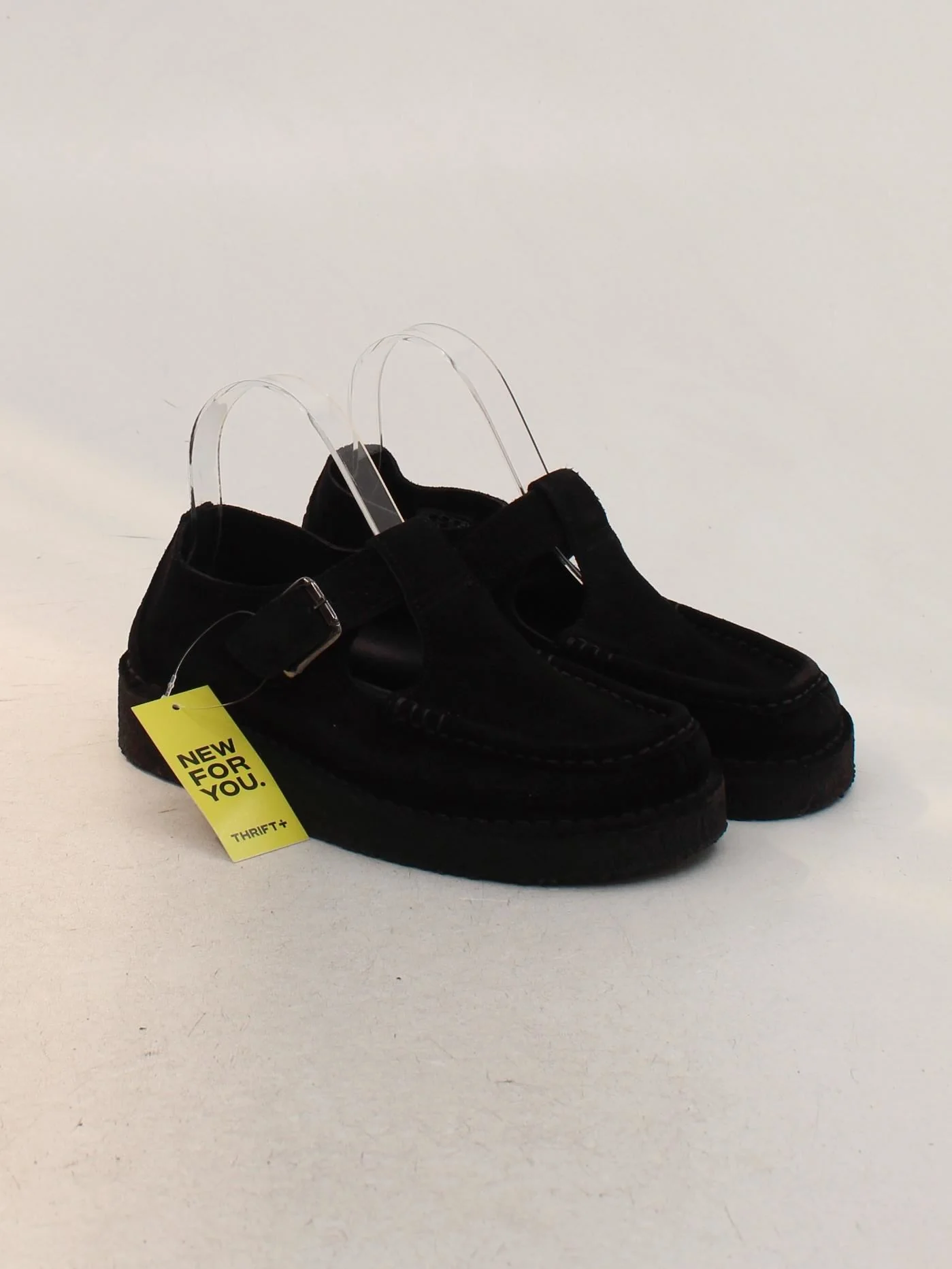Clarks Women's Flat Shoes UK 4 Black 100% Suede Mary Jane - Image 4