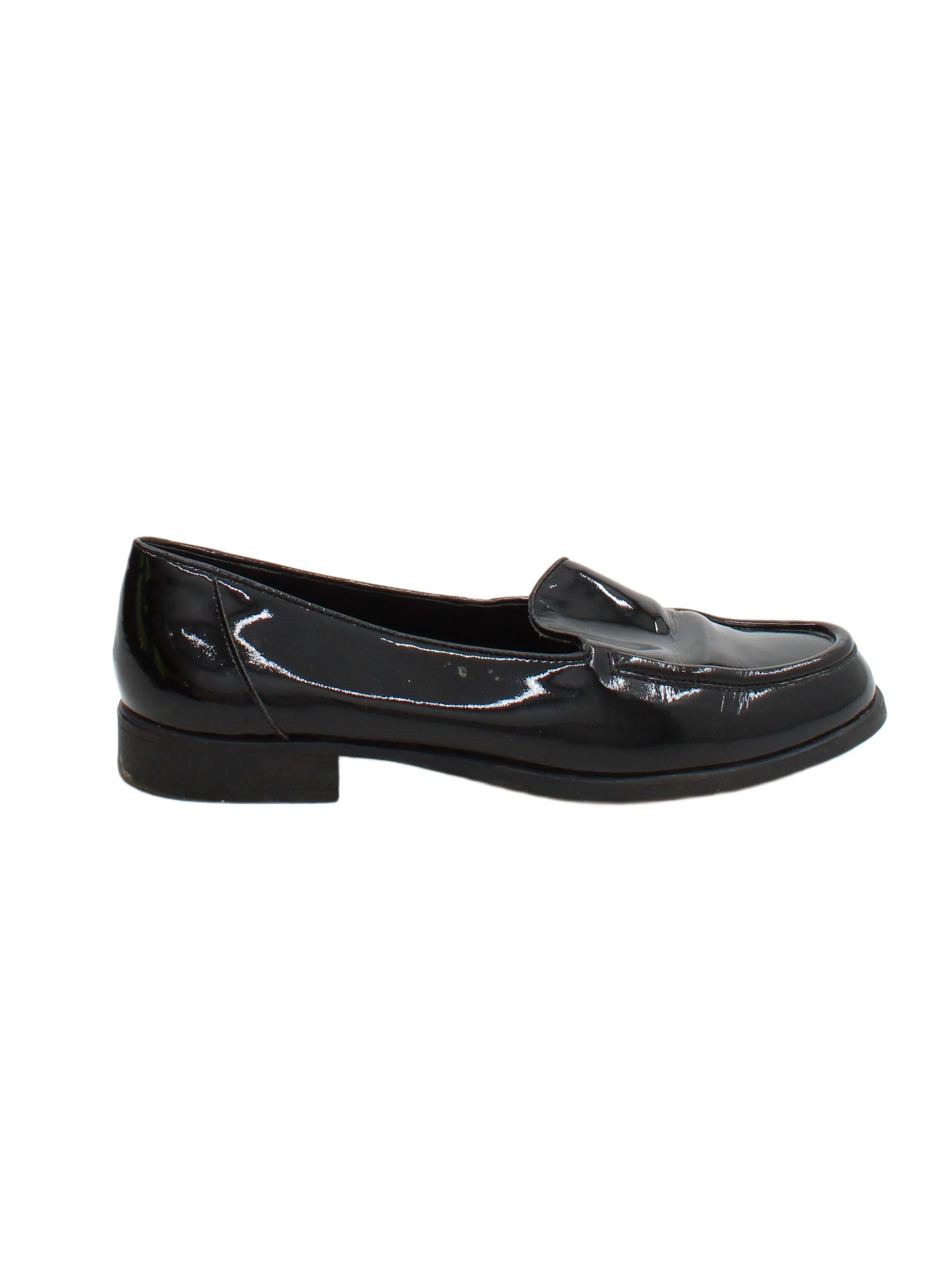 Clarks Women's Flat Shoes UK 6.5 Black 100% Faux Leather Loafer