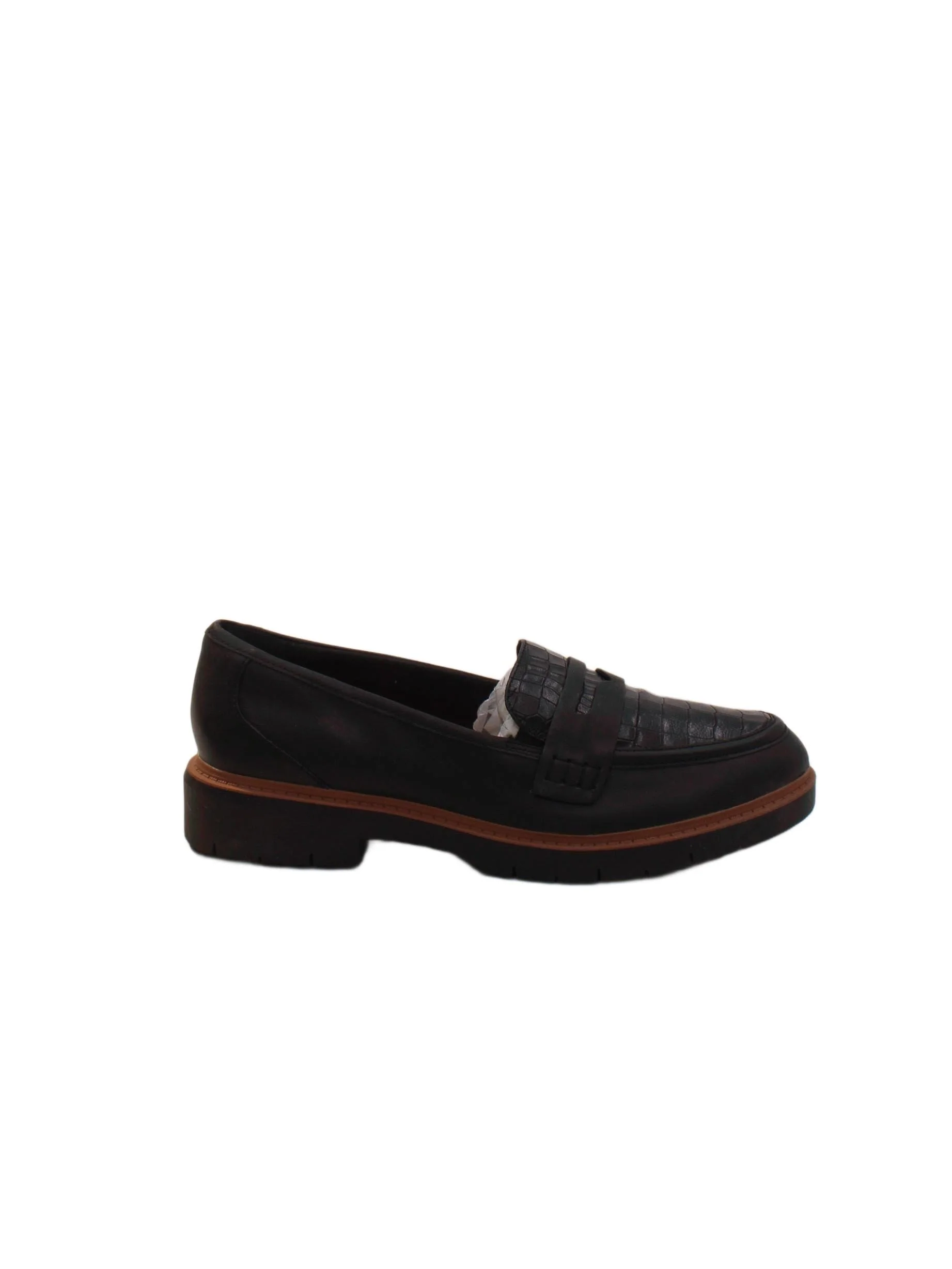 Clarks Women's Flat Shoes UK 7.5 Black 100% Leather Loafer