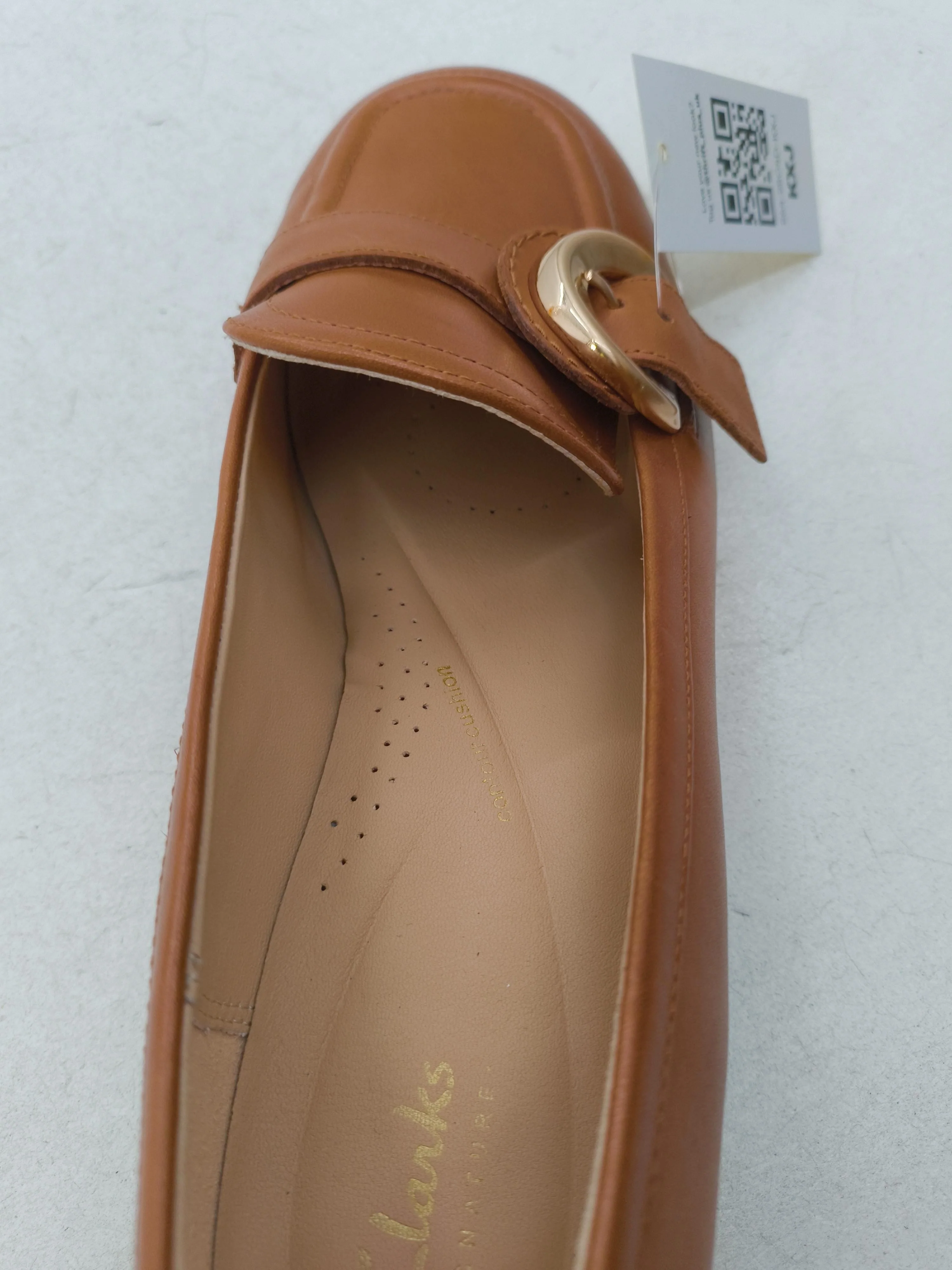 Clarks Women's Flat Shoes UK 7 Tan 100% Leather Loafer - Image 6