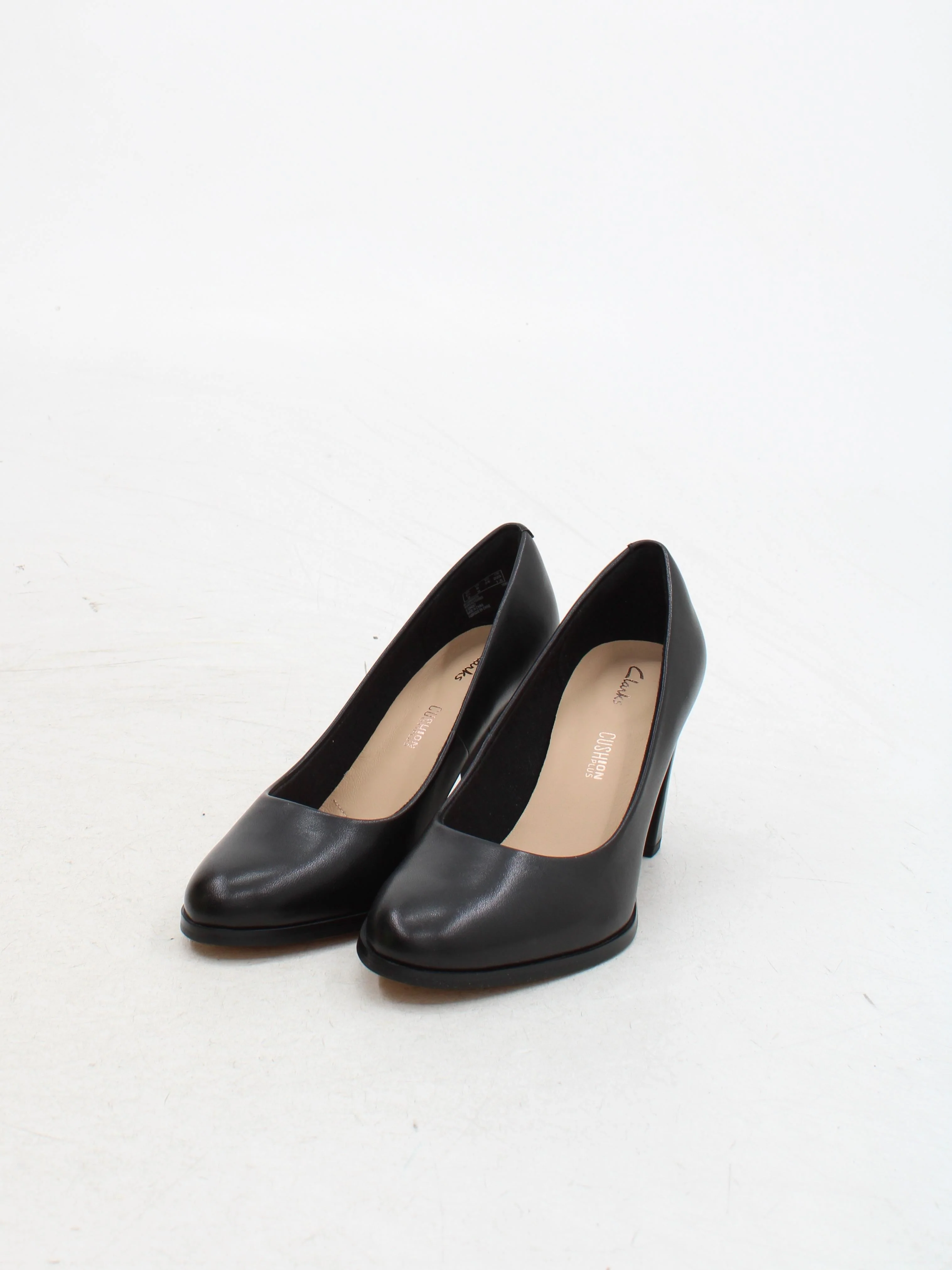 Clarks Women's Heels UK 3.5 Black 100% Leather Court - Image 4
