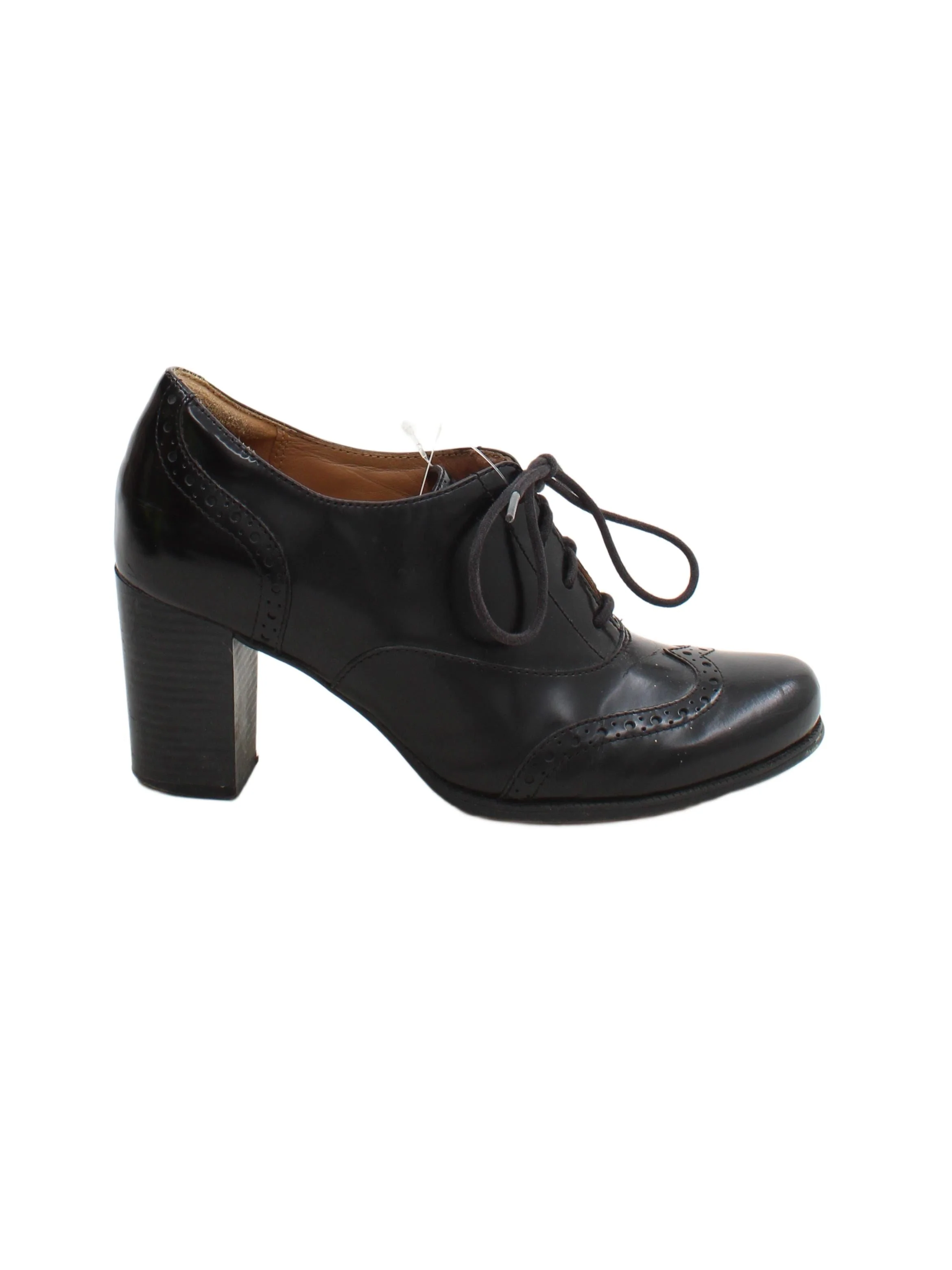 Clarks Women's Heels UK 5 Black 100% Leather Court