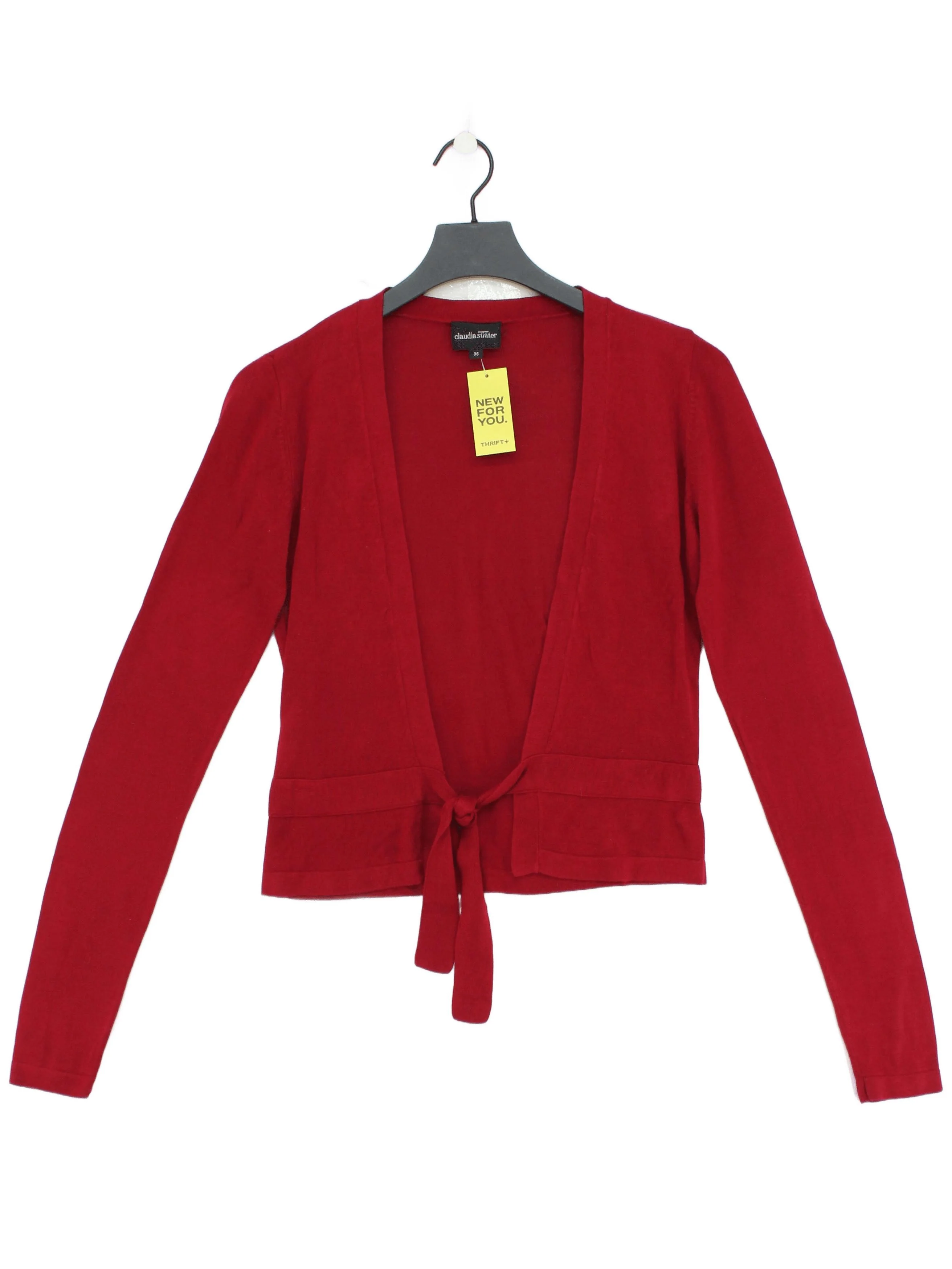 Claudia Strater Women's Cardigan UK 8 Red Silk with Viscose V-Neck Cardigan