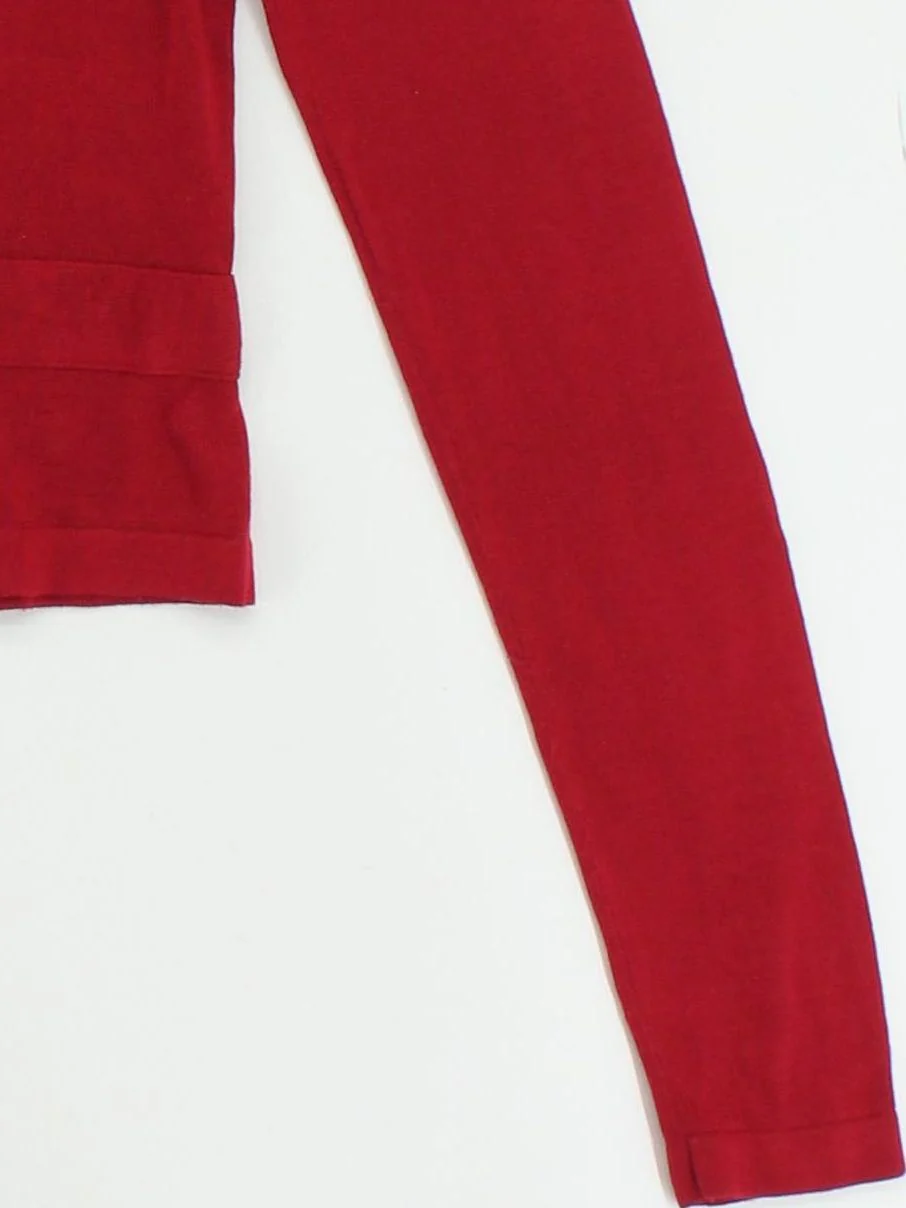 Claudia Strater Women's Cardigan UK 8 Red Silk with Viscose V-Neck Cardigan - Image 4