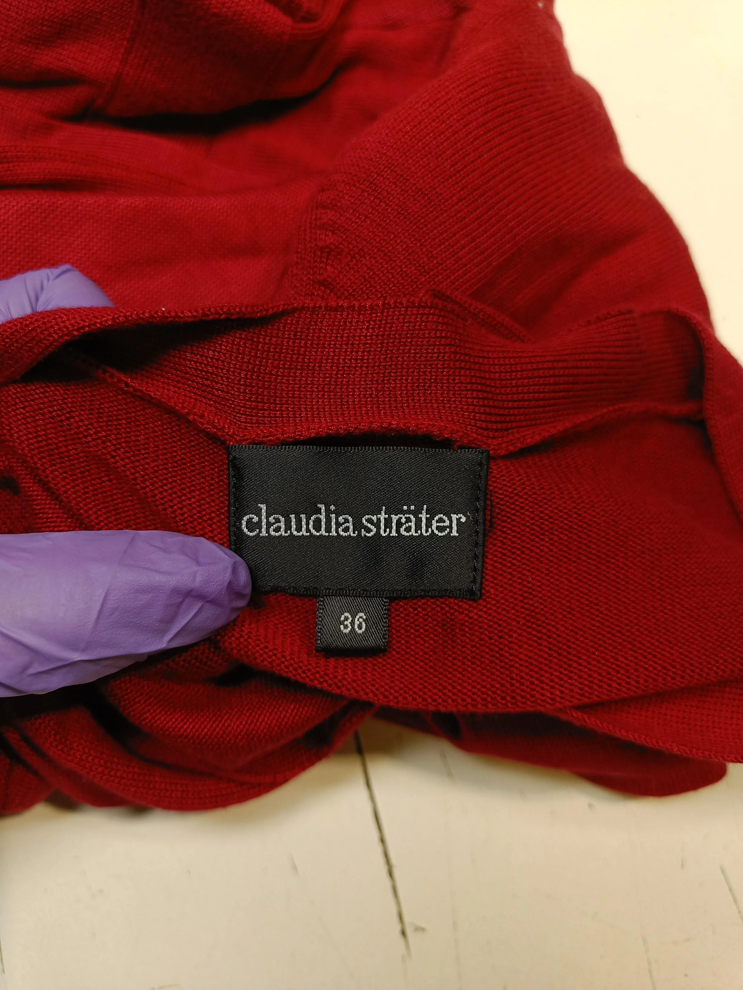 Claudia Strater Women's Cardigan UK 8 Red Silk with Viscose V-Neck Cardigan - Image 5