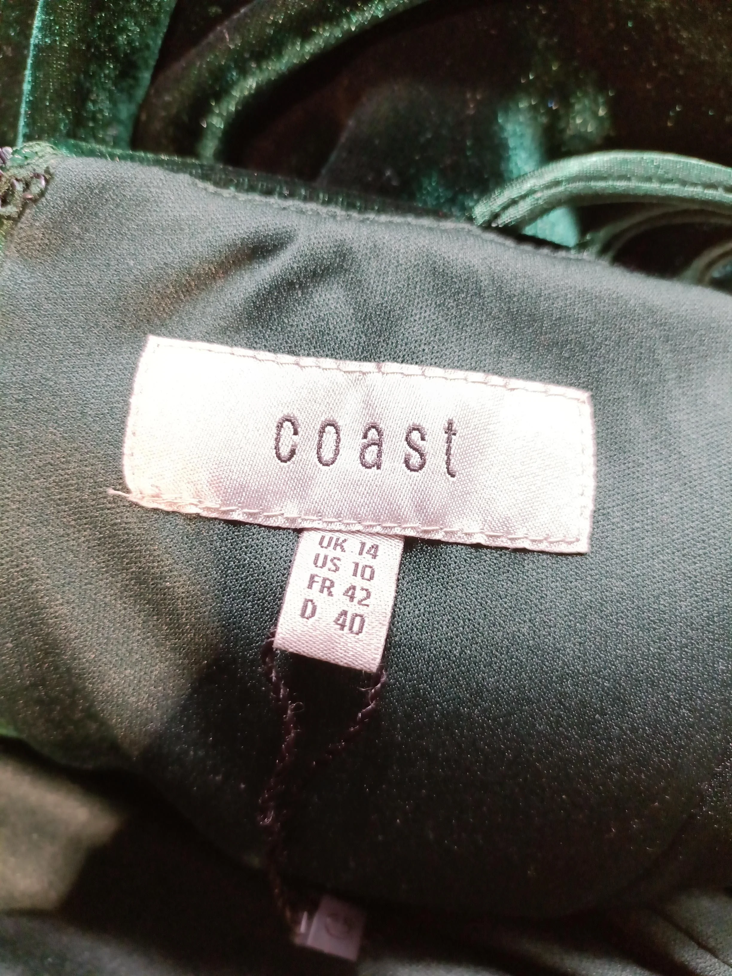 Coast Bodycon Midi Dress UK14 in Green - Image 5