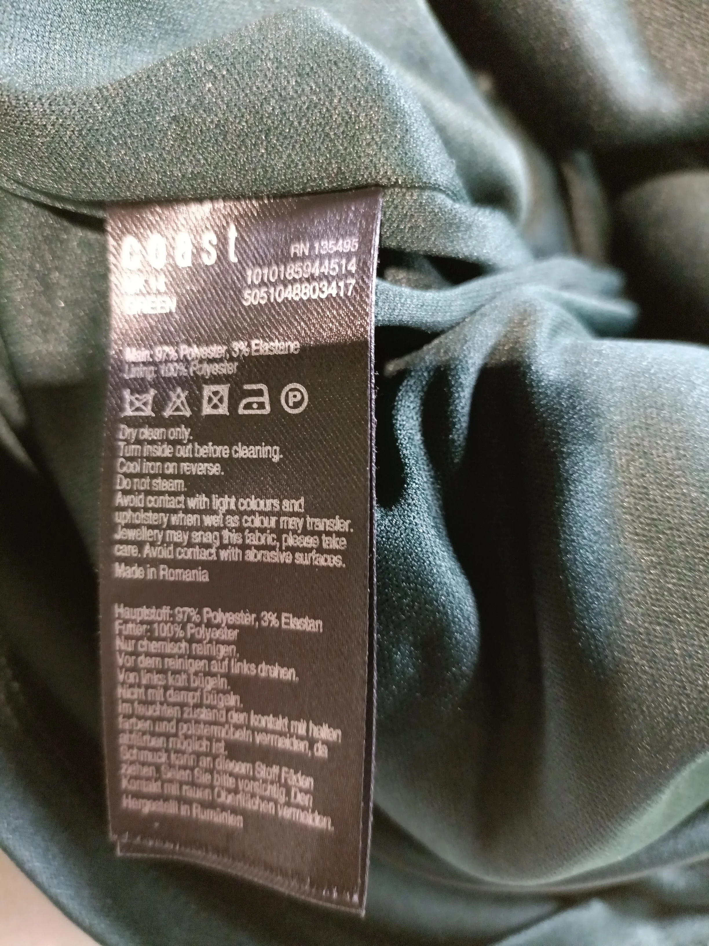 Coast Bodycon Midi Dress UK14 in Green - Image 6