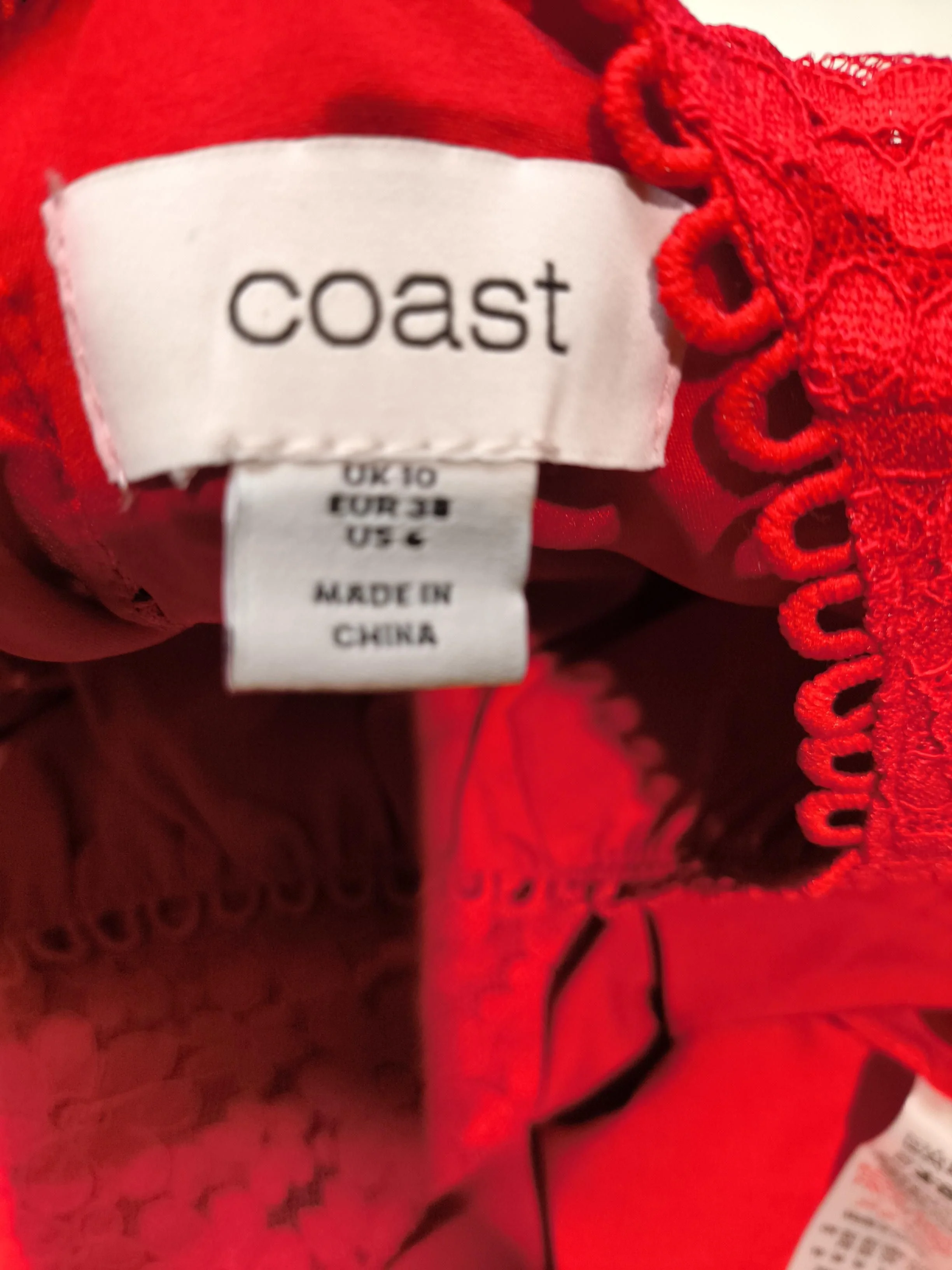 Coast Women's Top UK 10 Red Polyester with Elastane Basic - Image 5