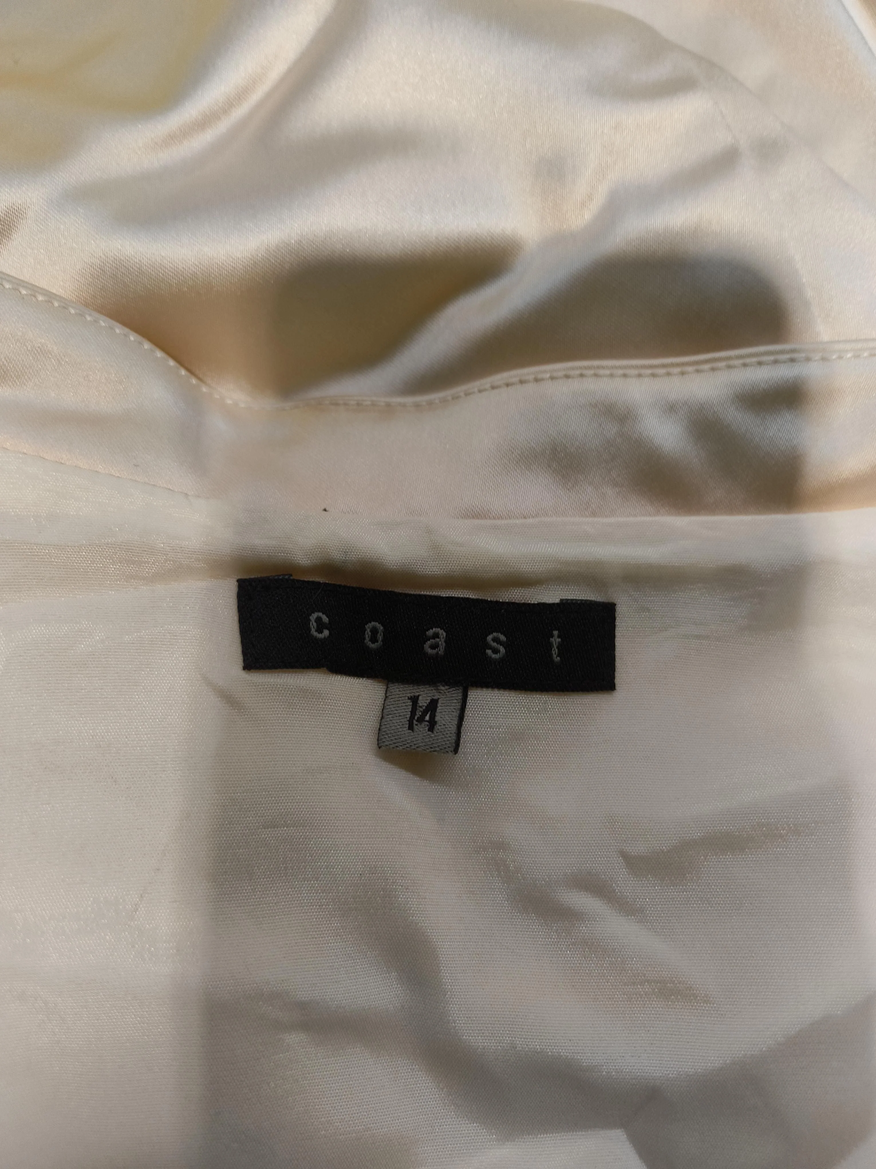 Coast Women's Top UK 14 Cream Acetate with Polyamide, Elastane Basic - Image 5