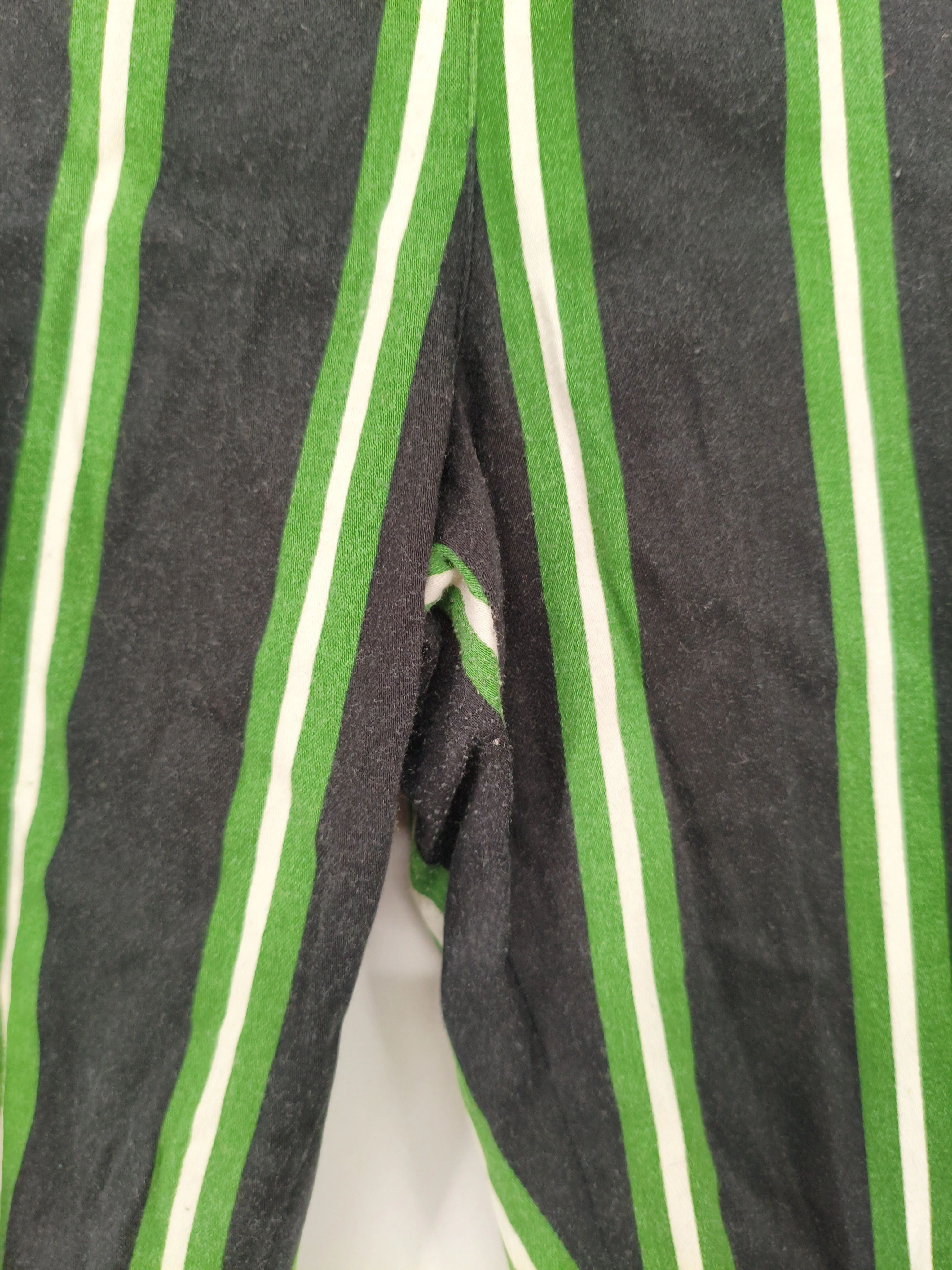 Collectif Women's Trousers UK 14 Black Striped 100% Cotton Tapered Cropped - Image 6