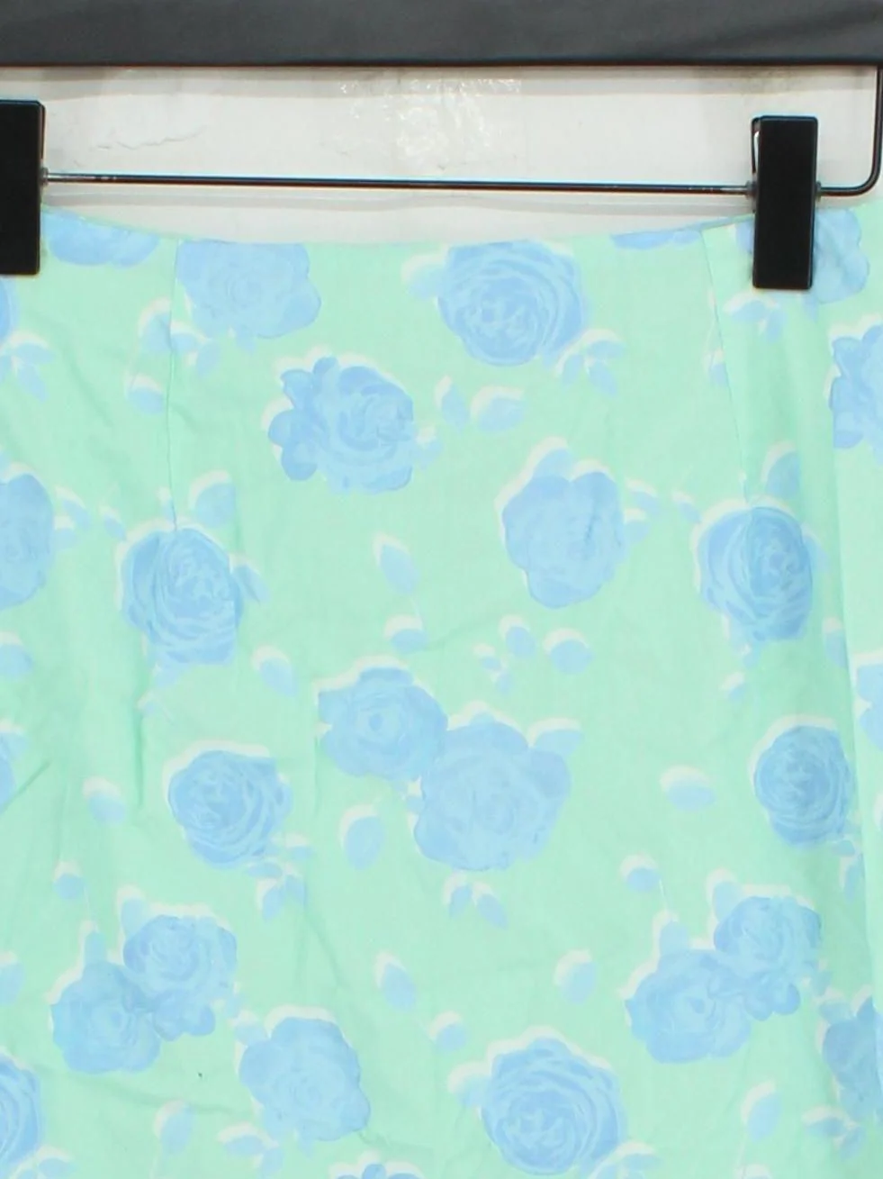 COLLECTIVE Women's Midi Skirt UK 12 Green 100% Cotton Straight & Pencil - Image 3