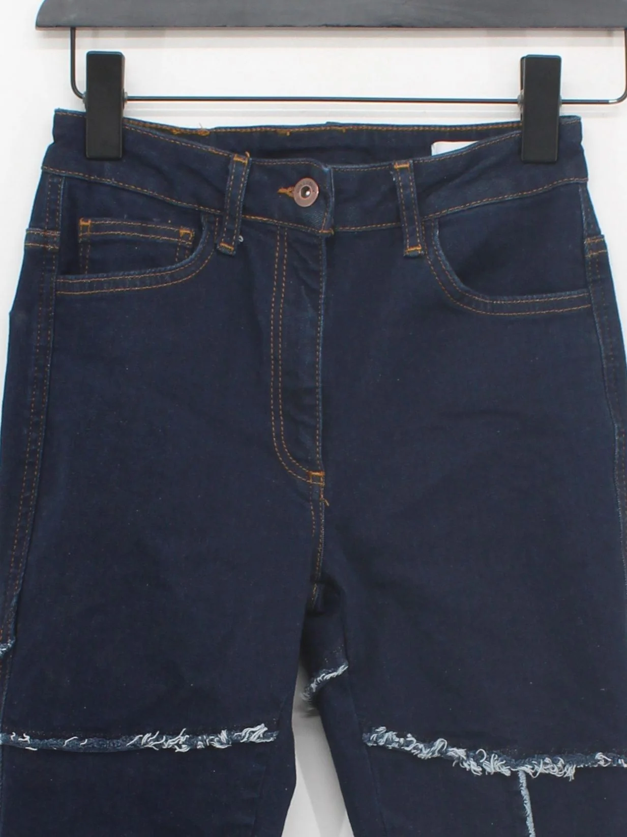 Collusion Women's Jeans UK 8 Blue Cotton with Elastane Flared - Image 3