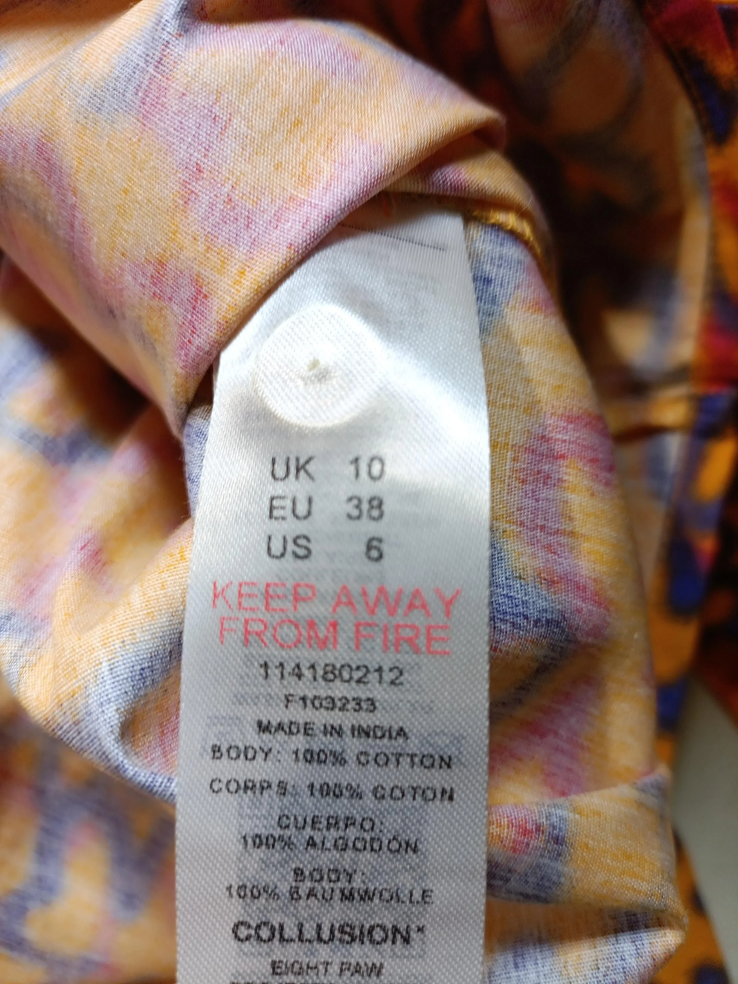 Collusion Women's Shirt UK 10 Multi 100% Cotton Basic - Image 6