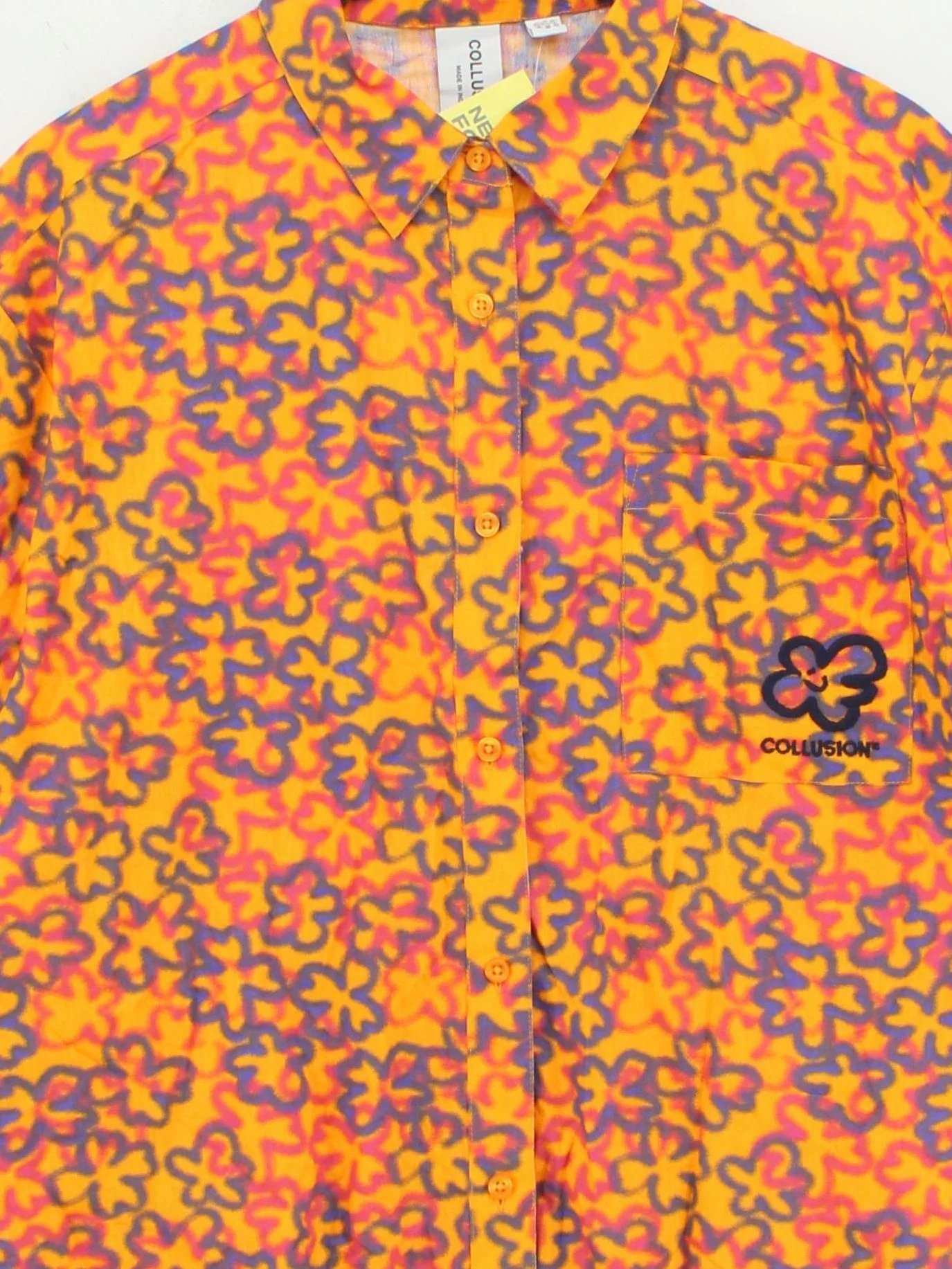 Collusion Women's Shirt UK 10 Orange 100% Cotton Basic - Image 3