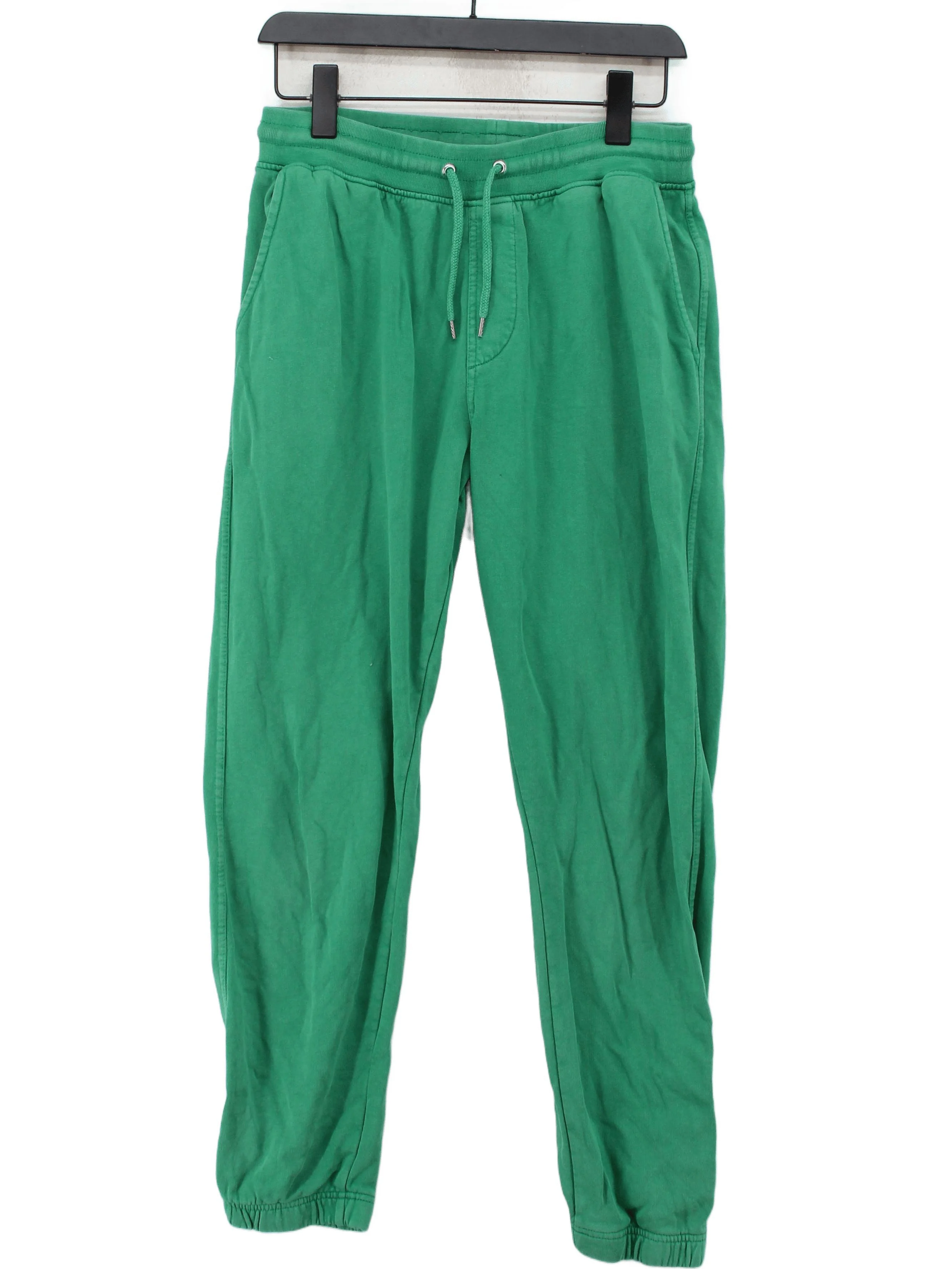 Colorful Standard Women's Trousers S Green 100% Cotton Tapered Sweatpants