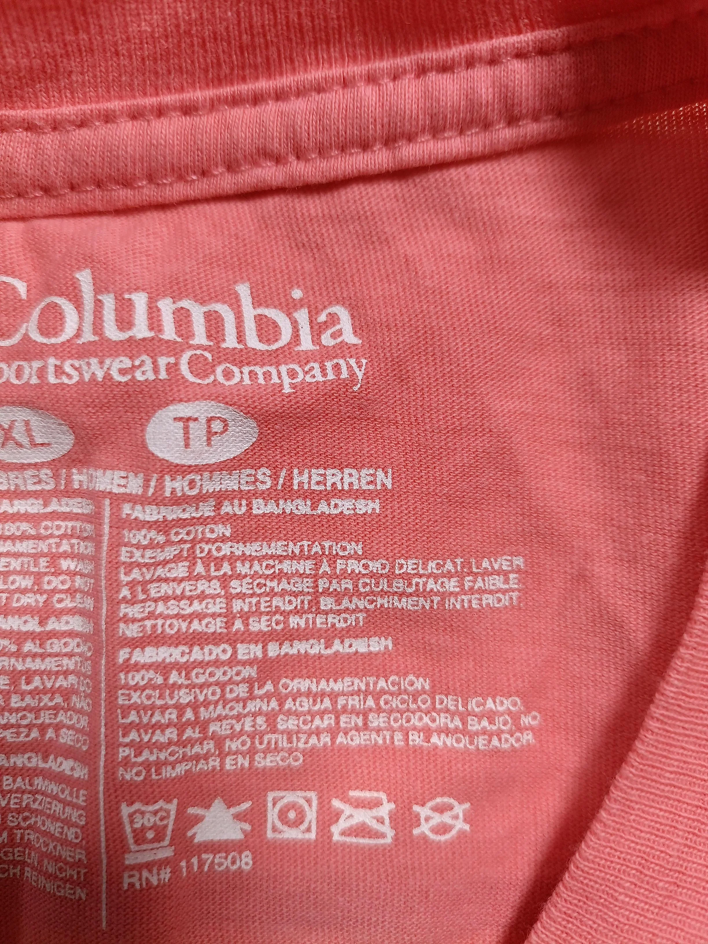 Columbia Men's T-Shirt XL Pink Graphic 100% Cotton Round Neck Basic - Image 7