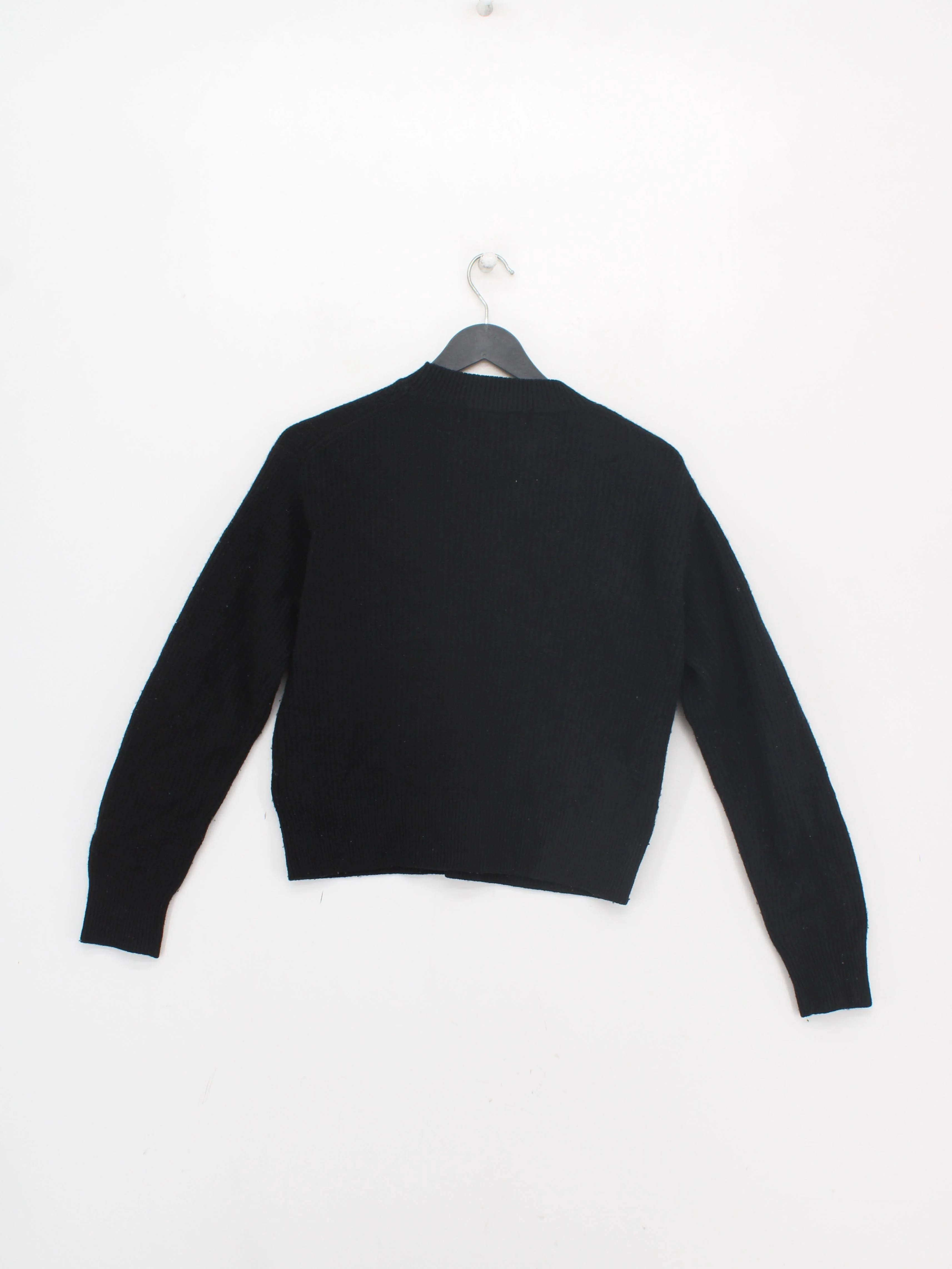 Comptoir Des Cotonniers Women's Jumper XS Black 100% Wool Crew Neck Pullover - Image 2