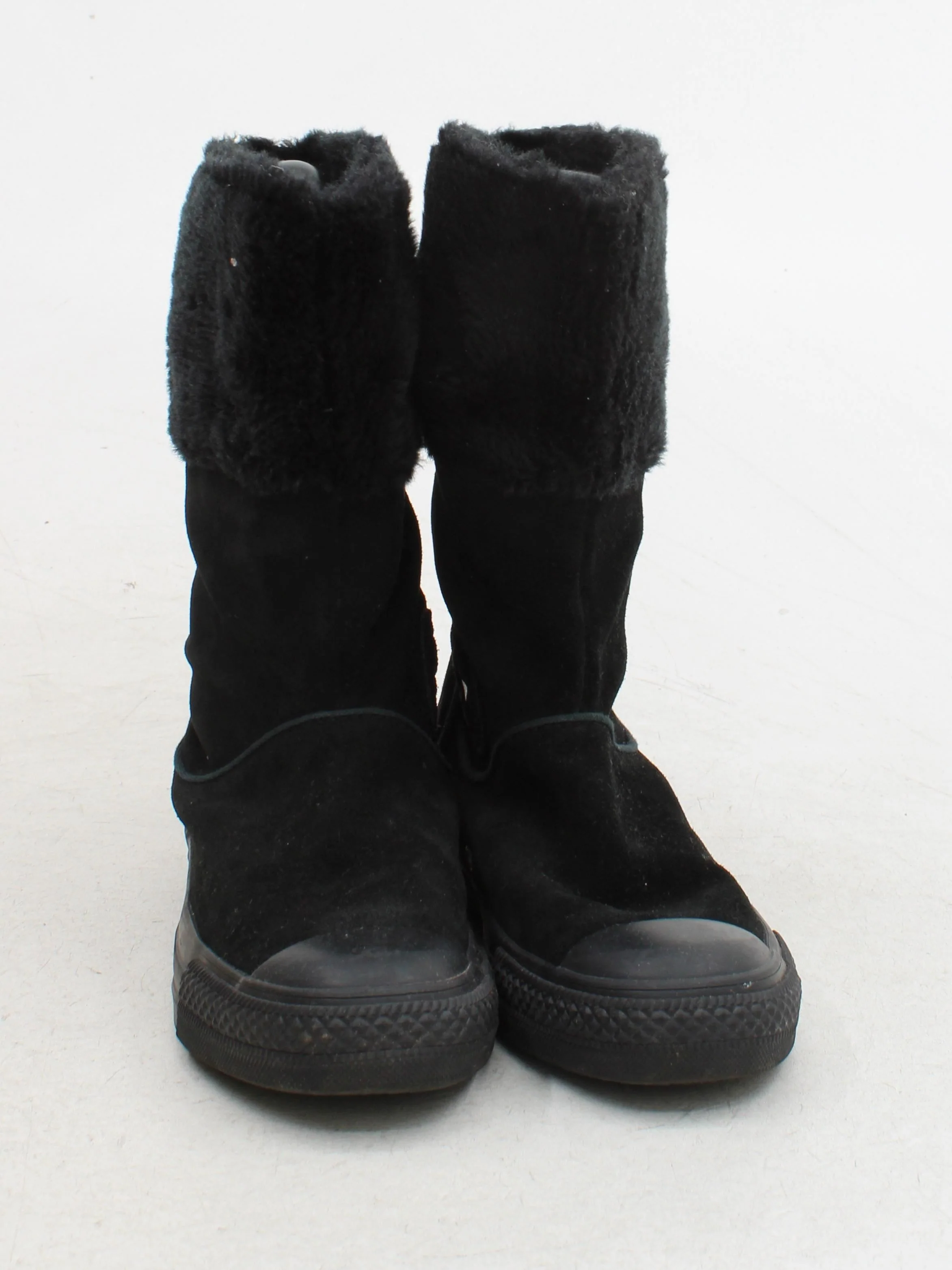 Converse Women's Boots UK 4.5 Black Suede with Faux Fur Chelsea - Image 2