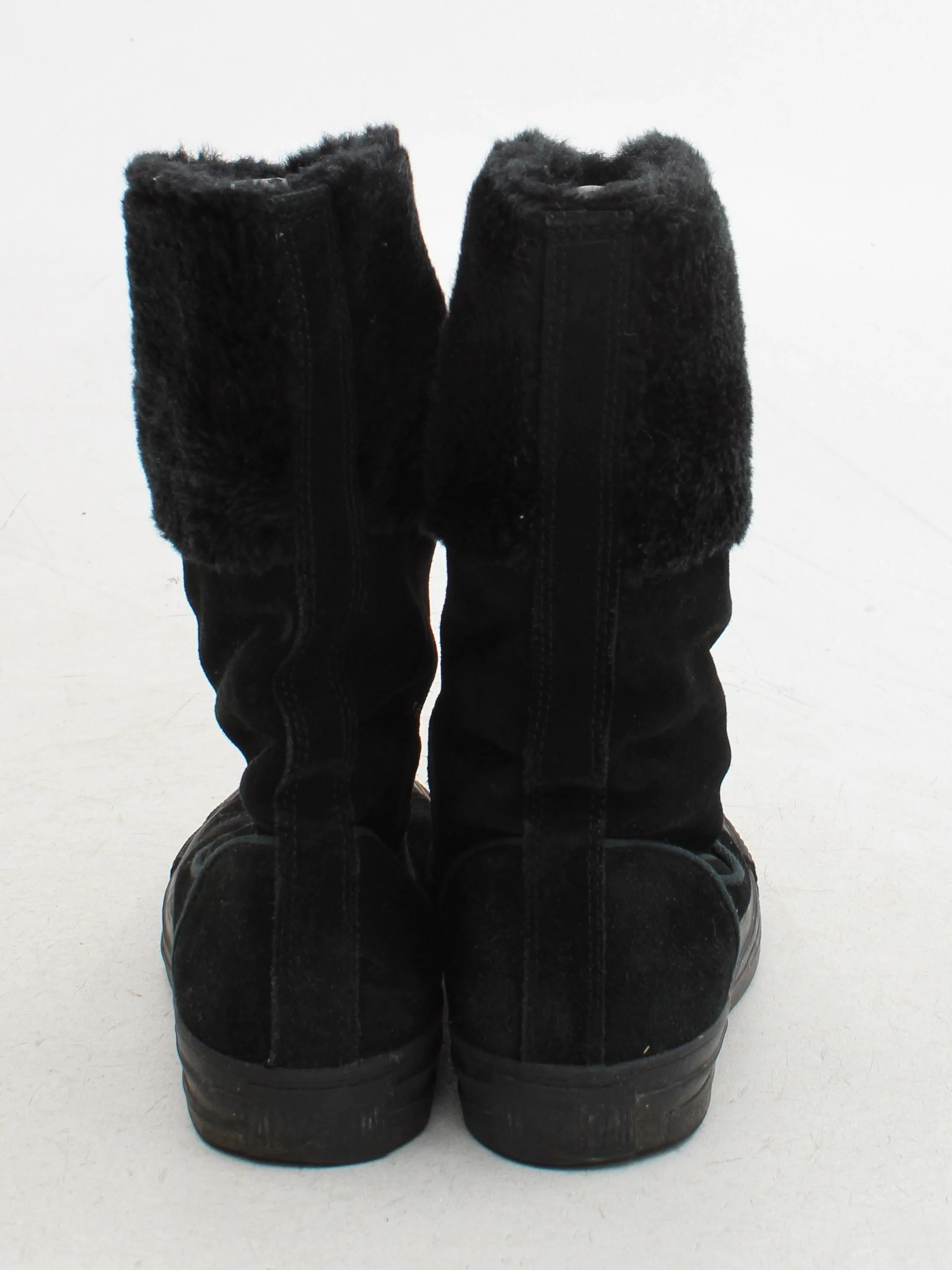 Converse Women's Boots UK 4.5 Black Suede with Faux Fur Chelsea - Image 3