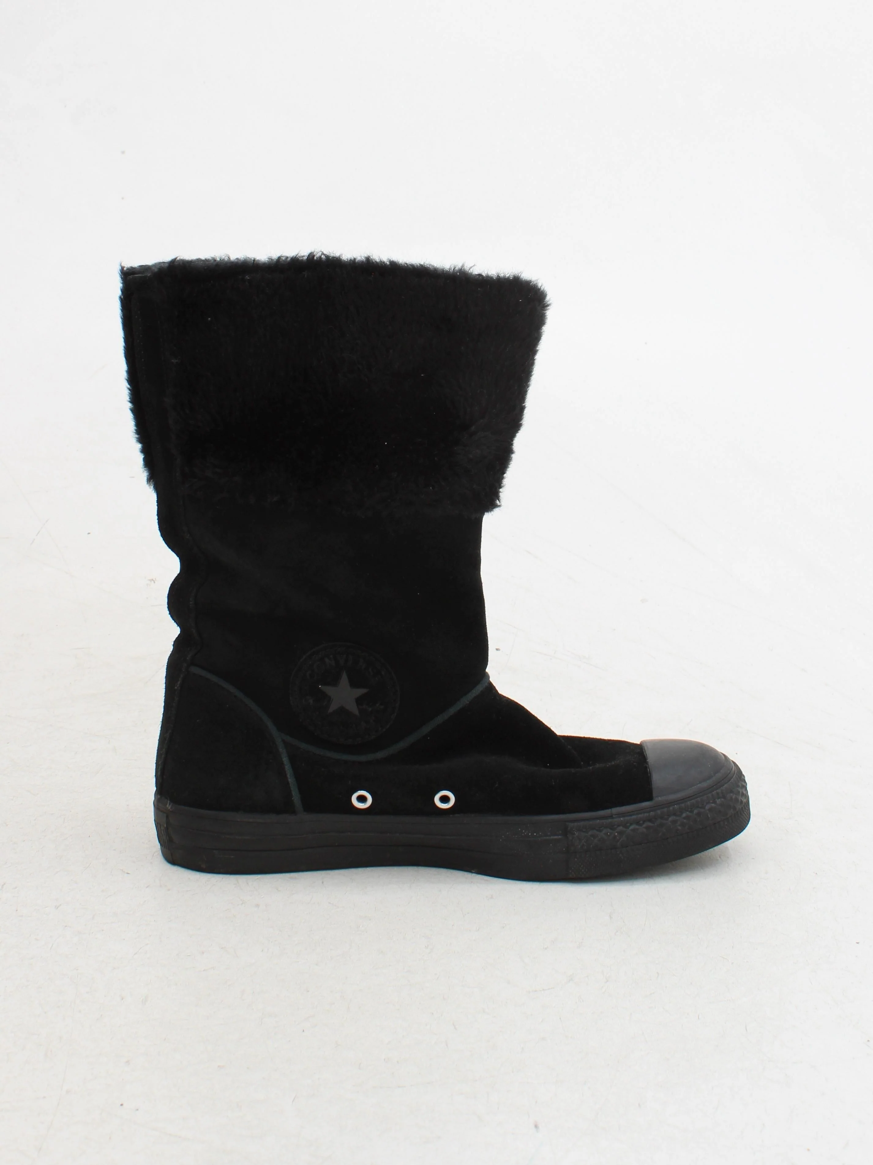 Converse Women's Boots UK 4.5 Black Suede with Faux Fur Chelsea - Image 5