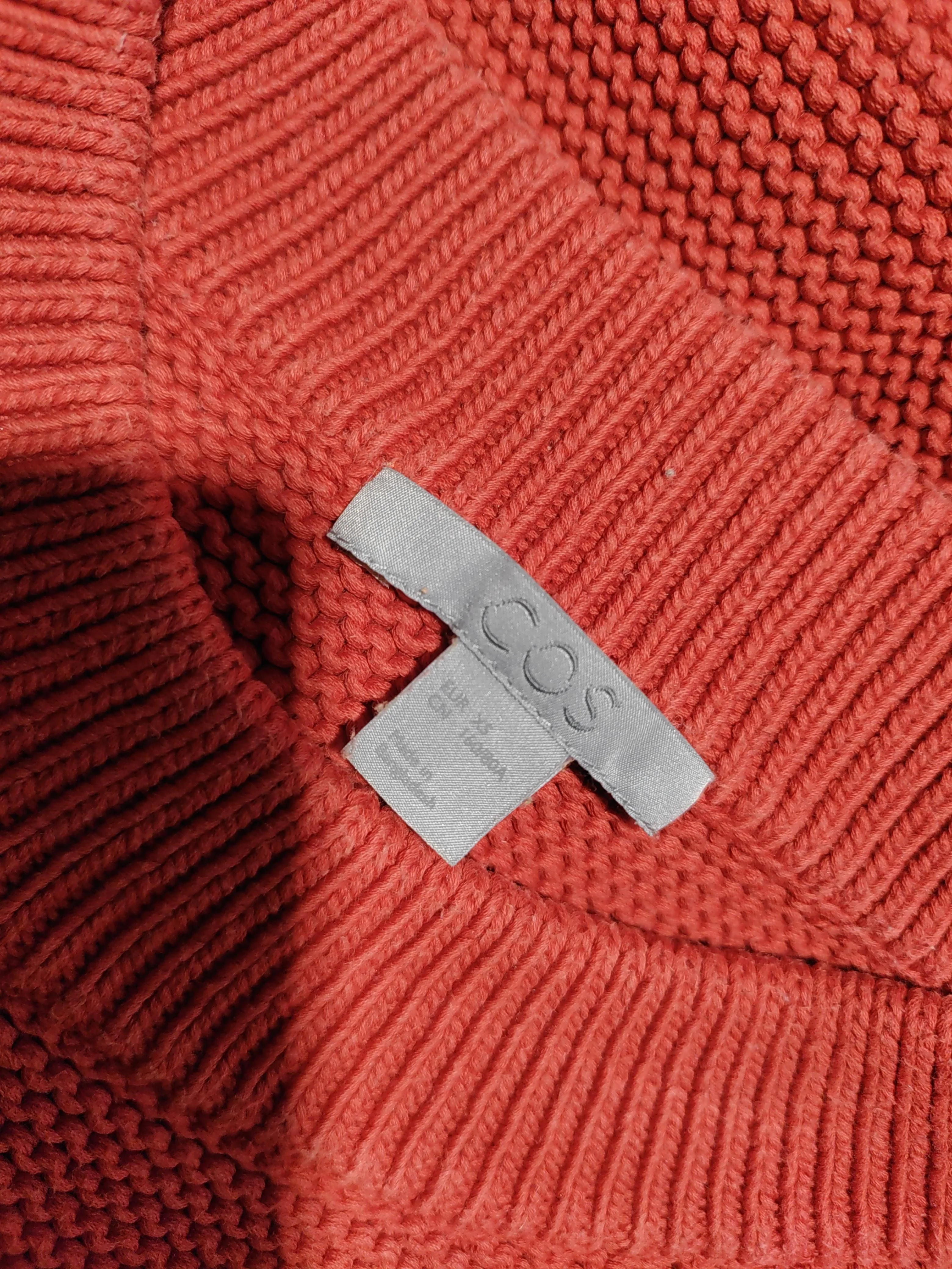 COS Men's Jumper XS Red 100% Cotton Crew Neck Pullover - Image 6