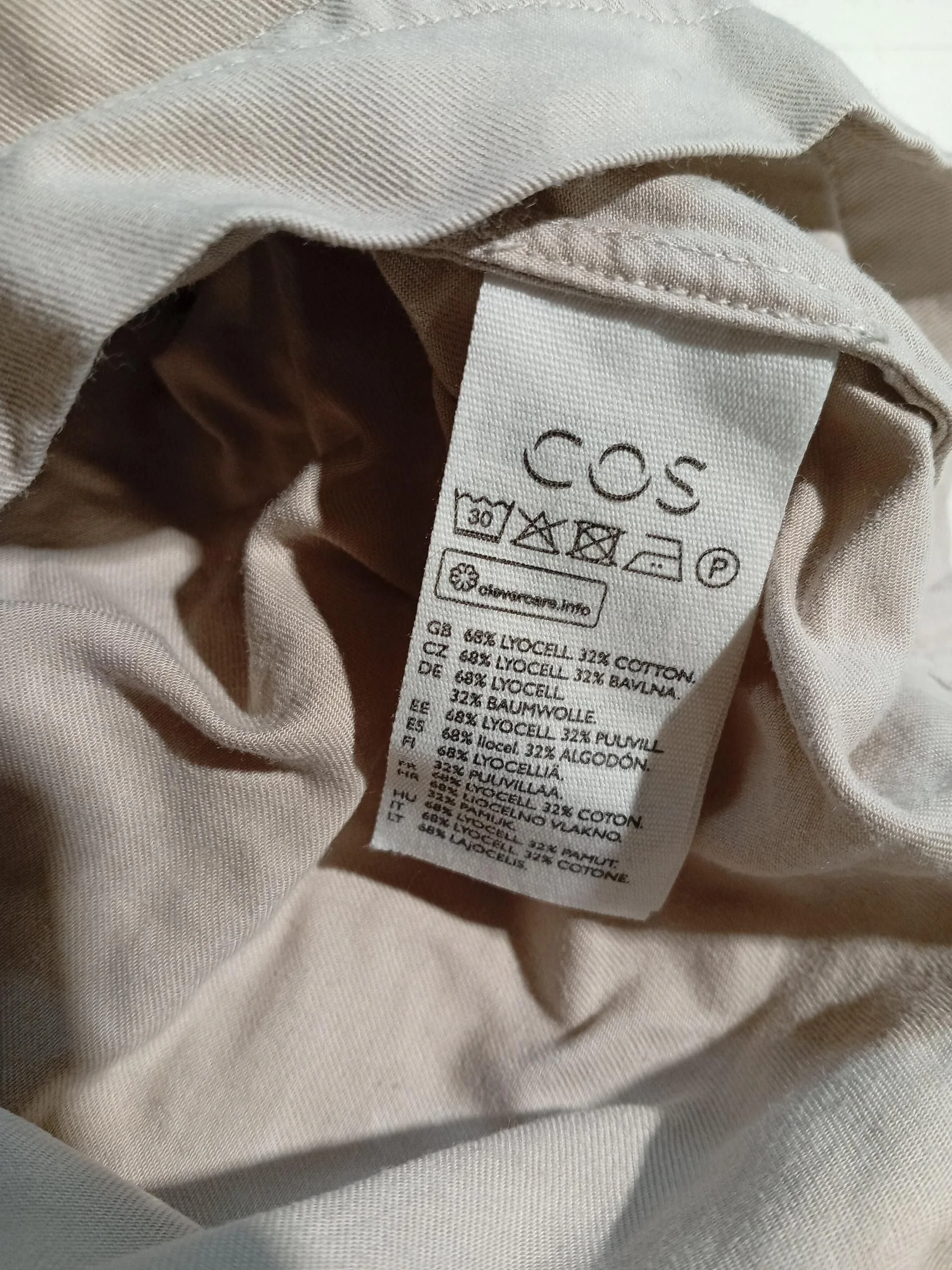 COS Men's T-Shirt L Cream Lyocell Modal with Cotton Basic - Image 6