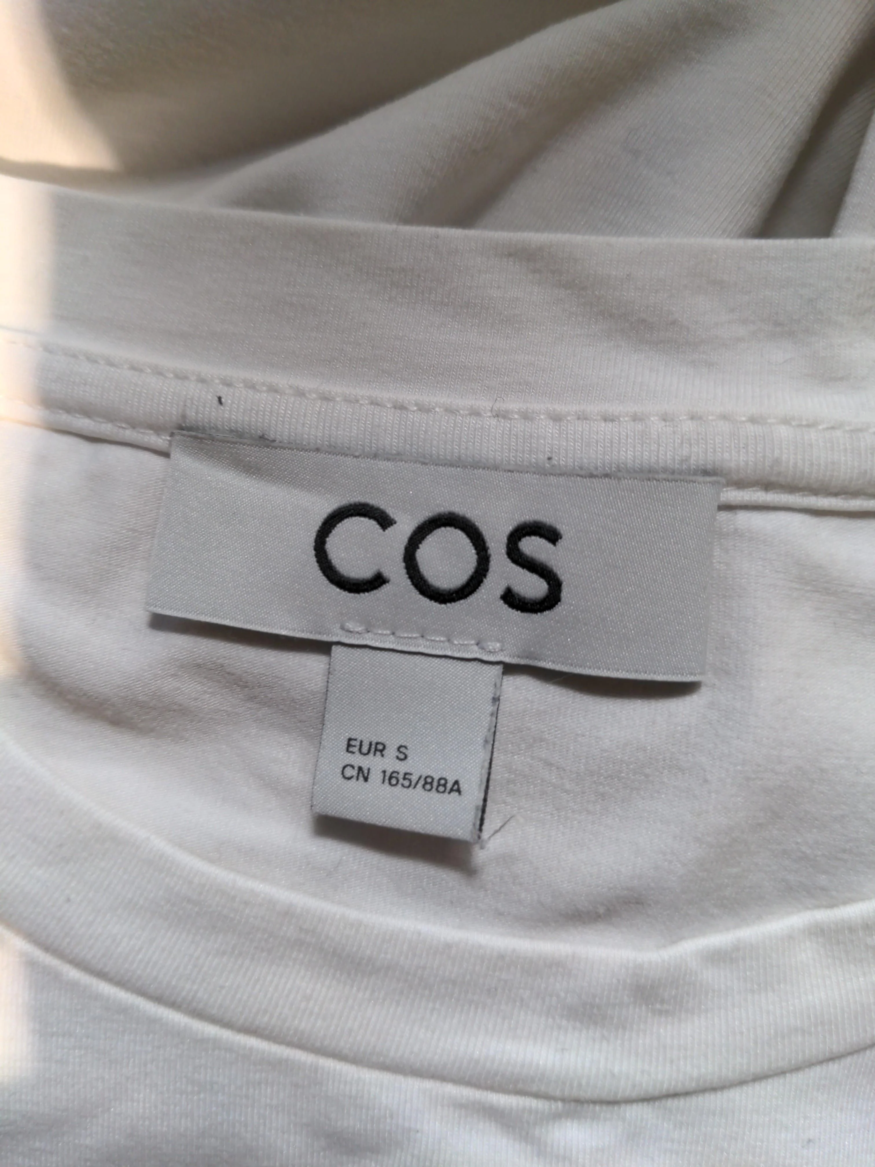 COS Men's T-Shirt S White Cotton with Lyocell Modal, Elastane Basic - Image 6