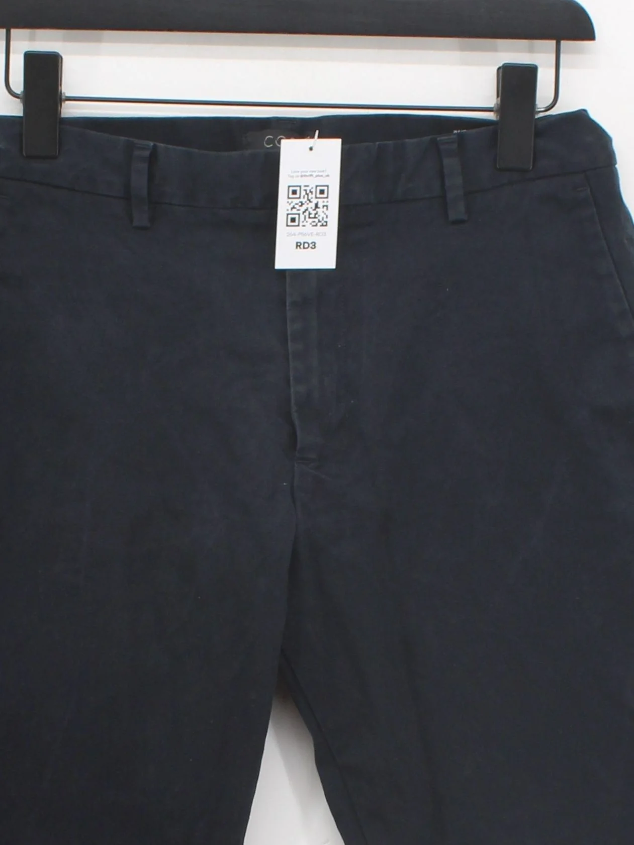 COS Men's Trousers W 32 in Black Cotton with Elastane Tapered Chino - Image 3