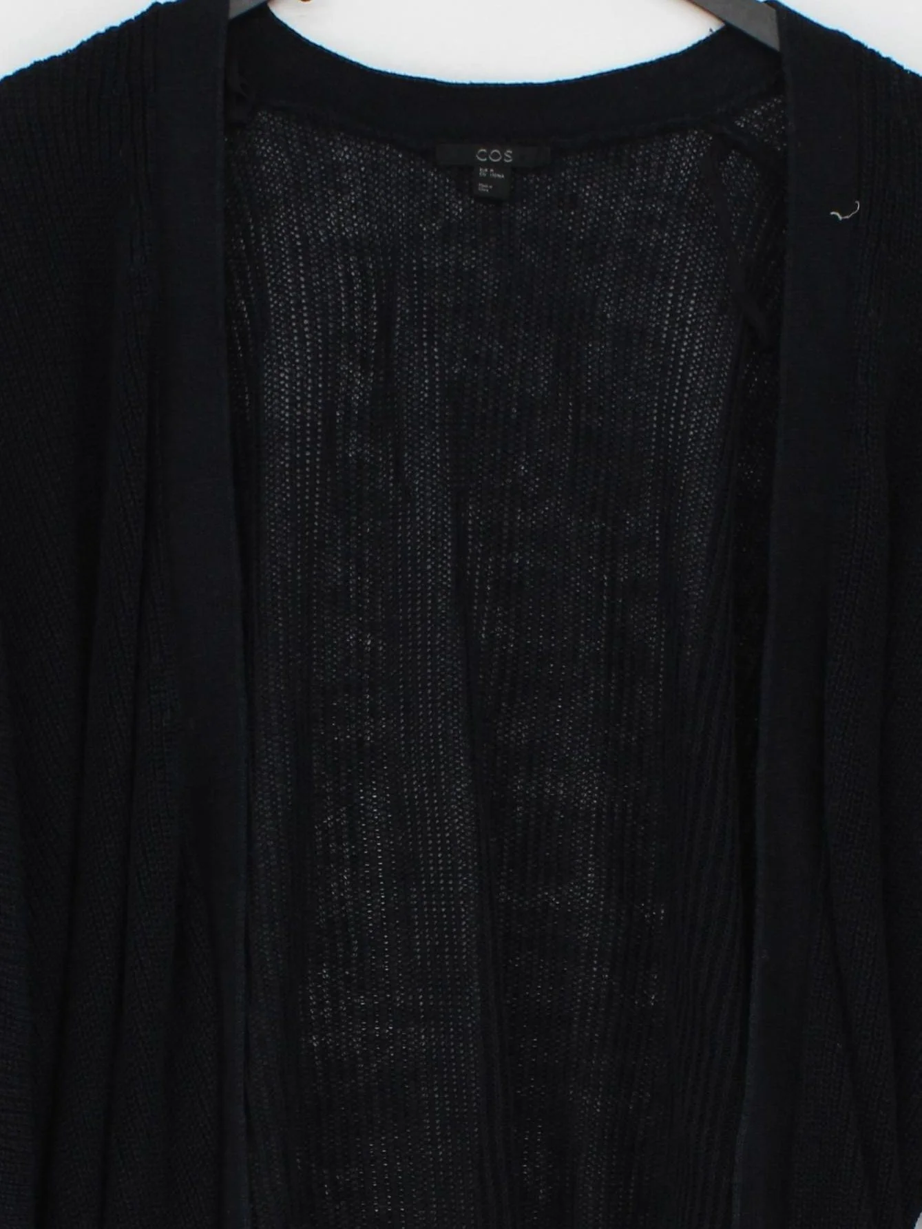 COS Women's Cardigan M Black 100% Linen Round Neck Cardigan - Image 3