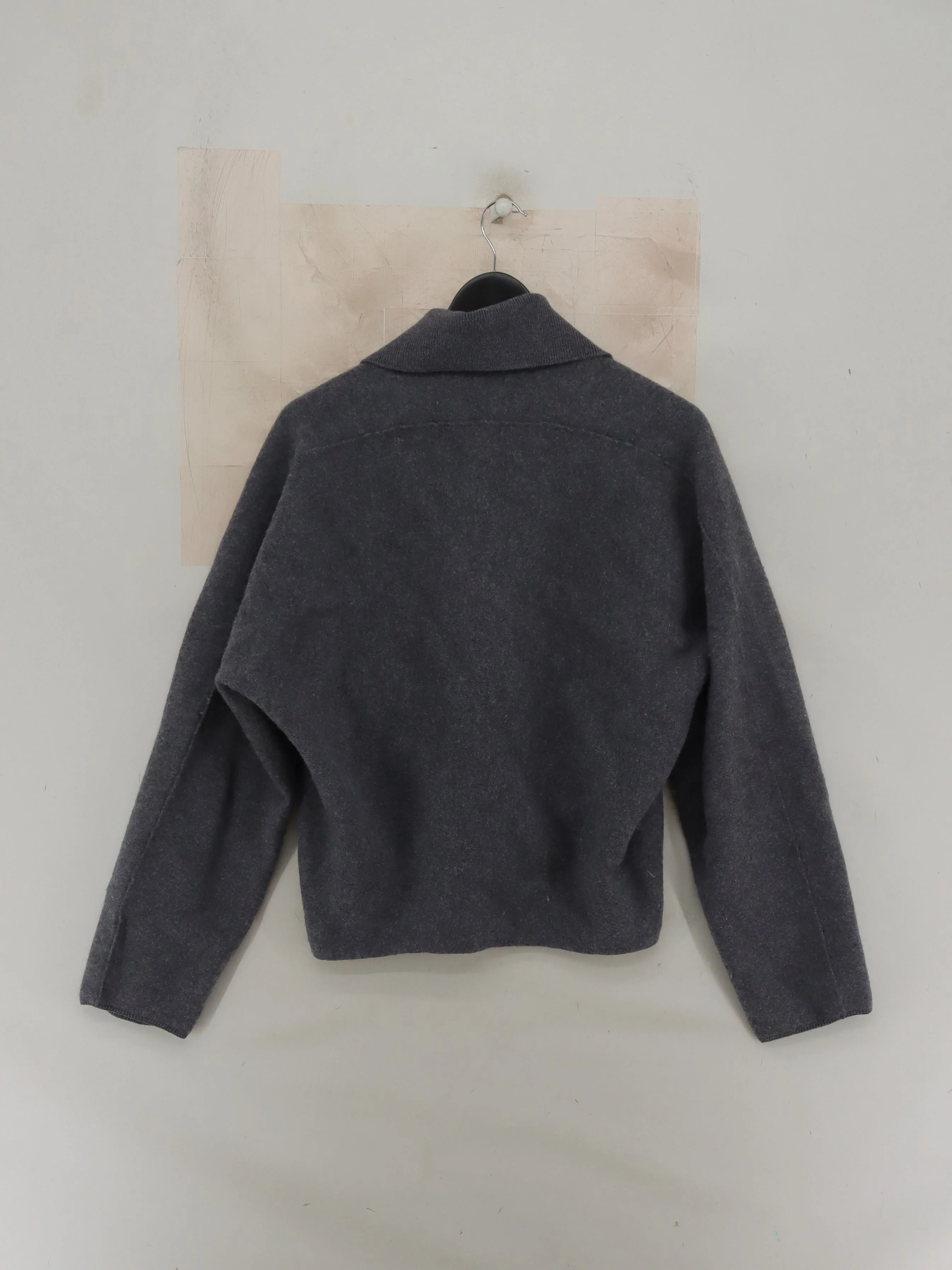 COS Women's Cardigan XS Grey 100% Wool Collared Cardigan - Image 2