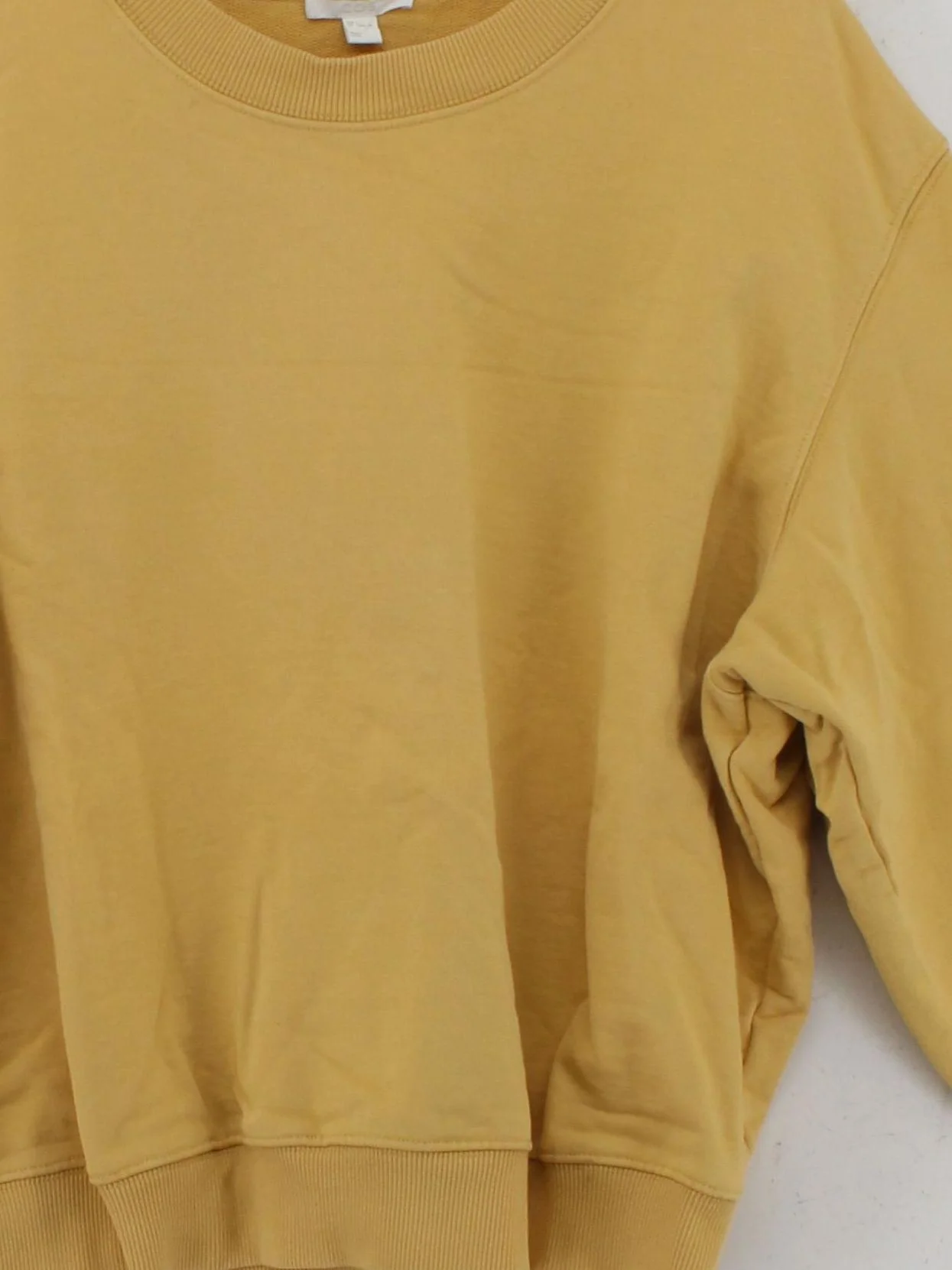 COS Women's Hoodie L Yellow 100% Cotton Pullover - Image 3