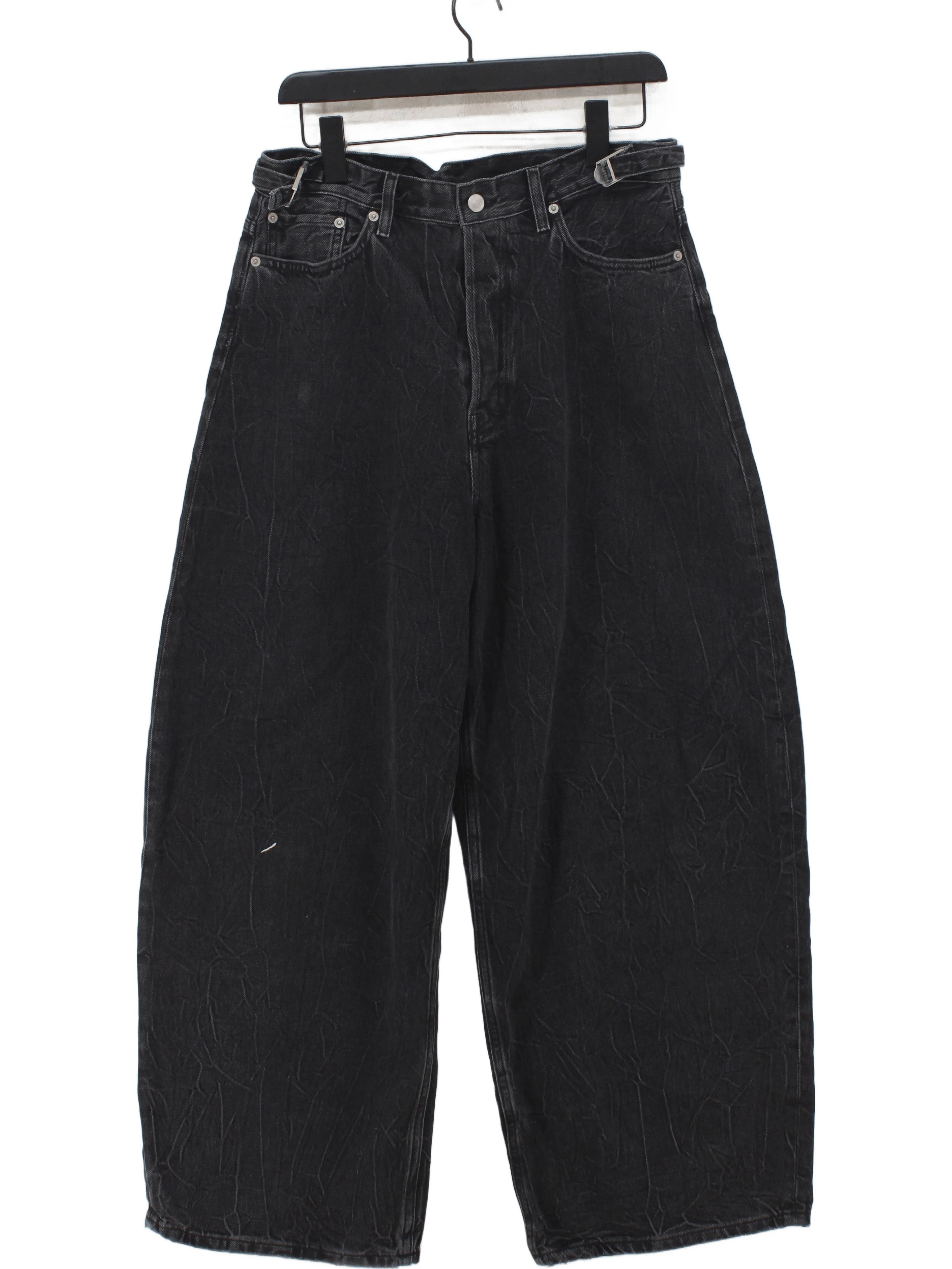 COS Women's Jeans W 27 in Black 100% Cotton Wide-Leg