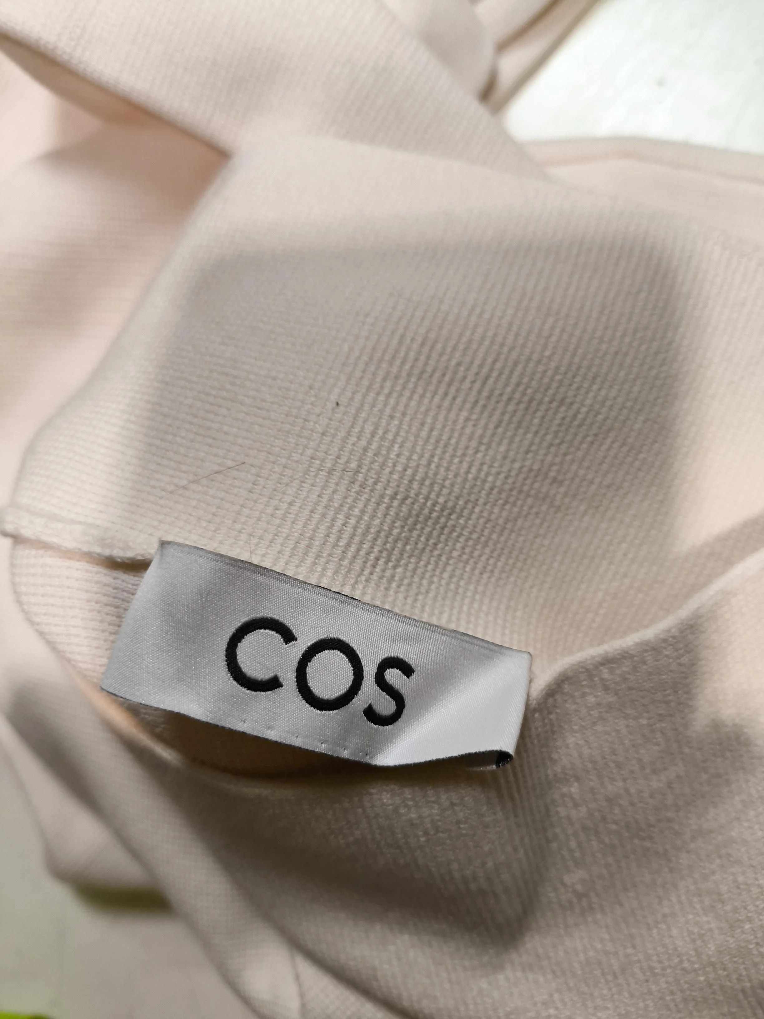 COS Women's Jumper L Cream 100% Cotton High Neck Pullover - Image 6