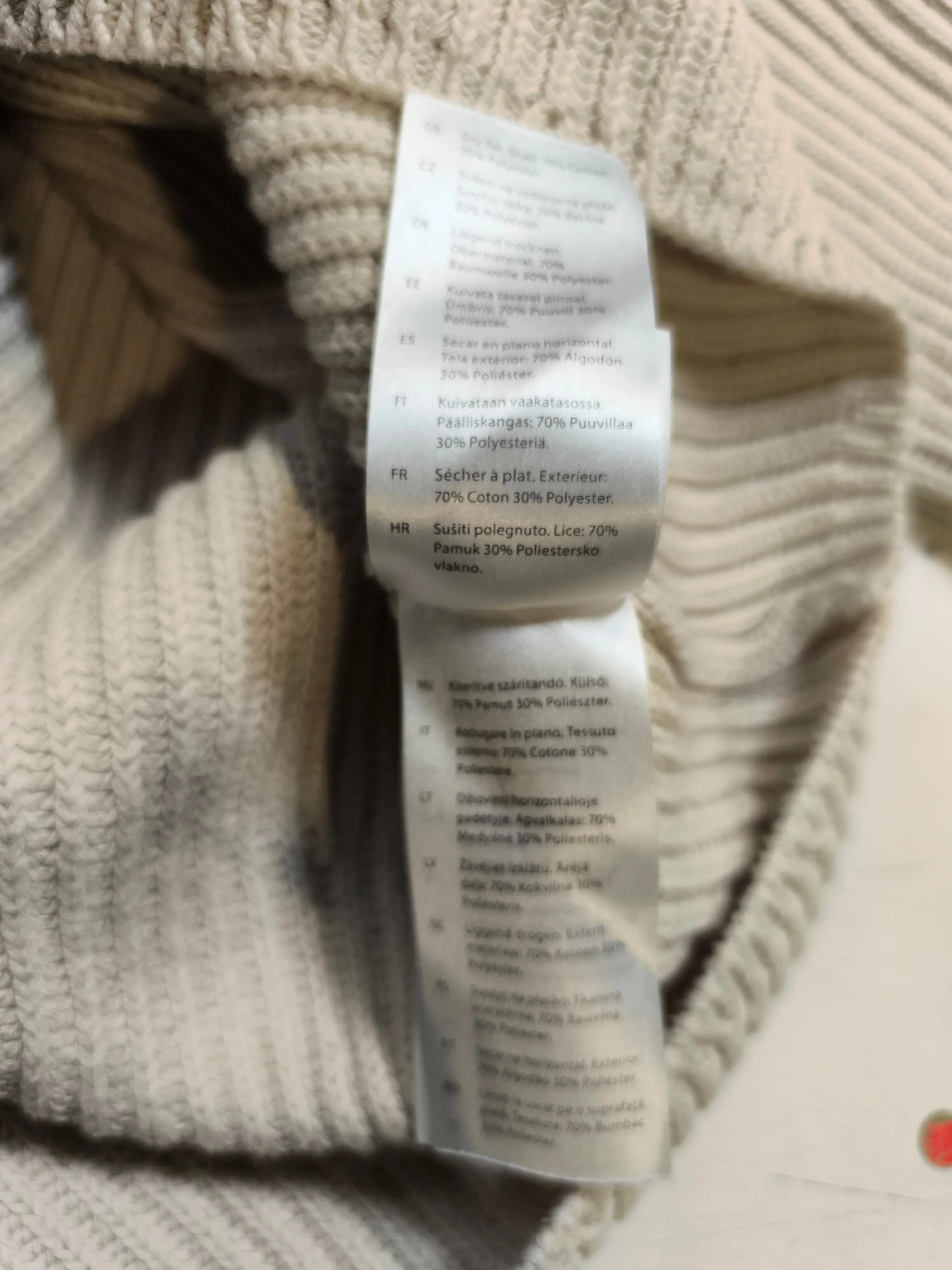 COS Women's Jumper M Cream Cotton with Polyester Crew Neck Pullover - Image 7