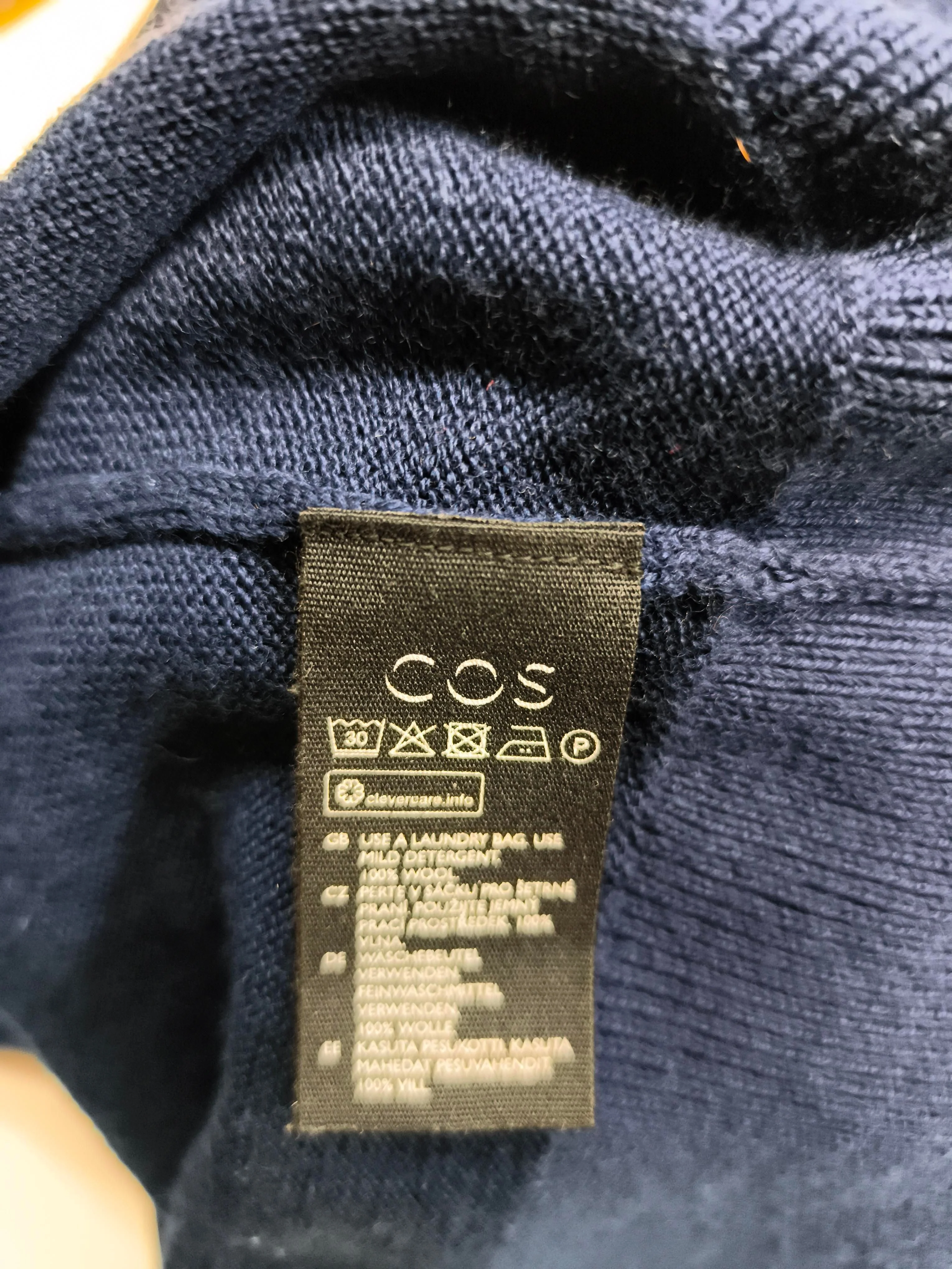 COS Women's Jumper XS Blue 100% Wool High Neck Pullover - Image 7