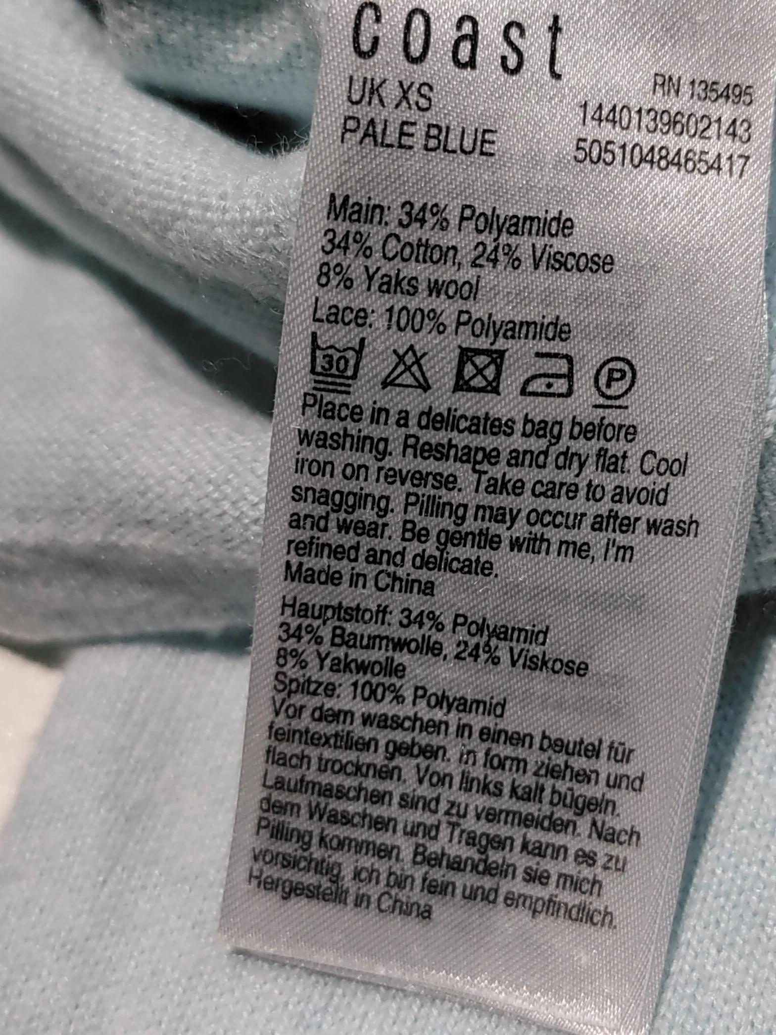 COS Women's Jumper XS Blue Polyamide with Cotton, Viscose, Wool Pullover - Image 6