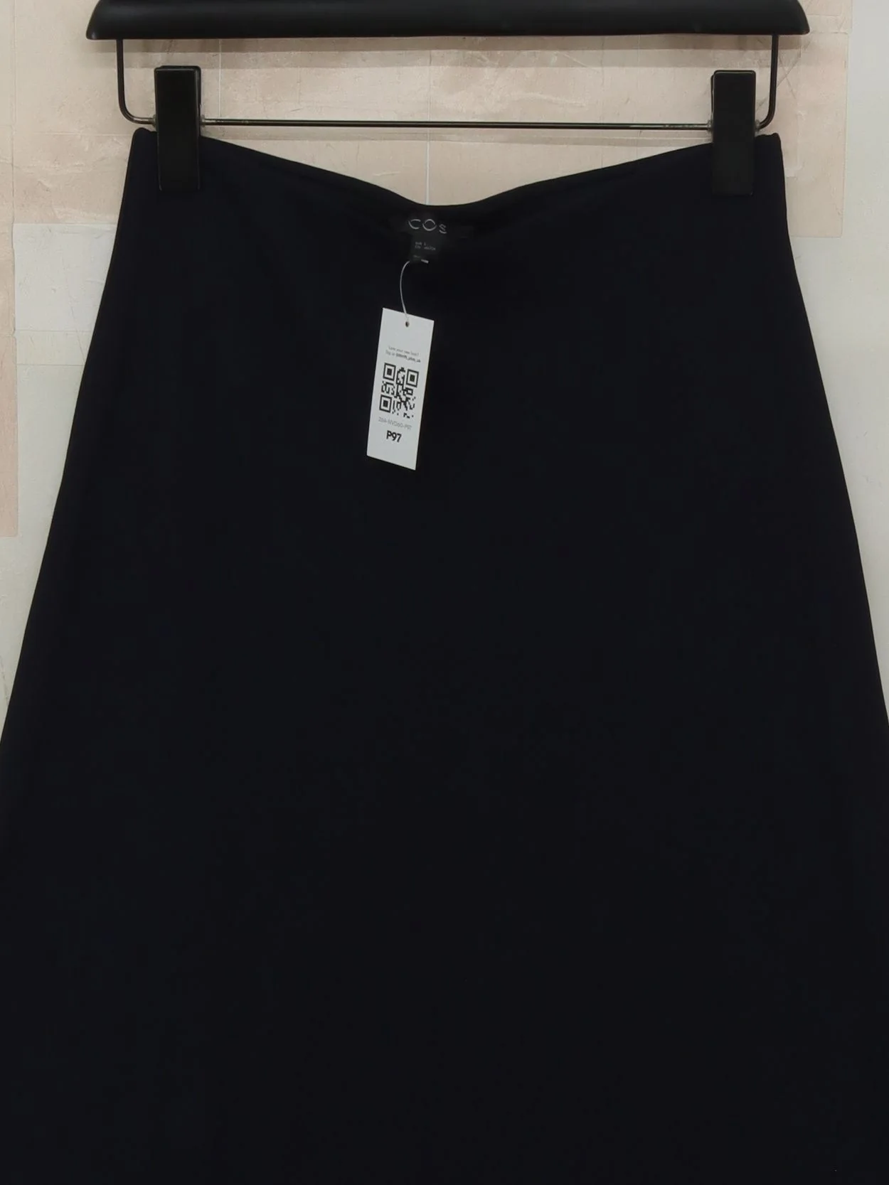 COS Women's Midi Skirt S Black Viscose with Polyamide, Elastane Midi A-Line - Image 3