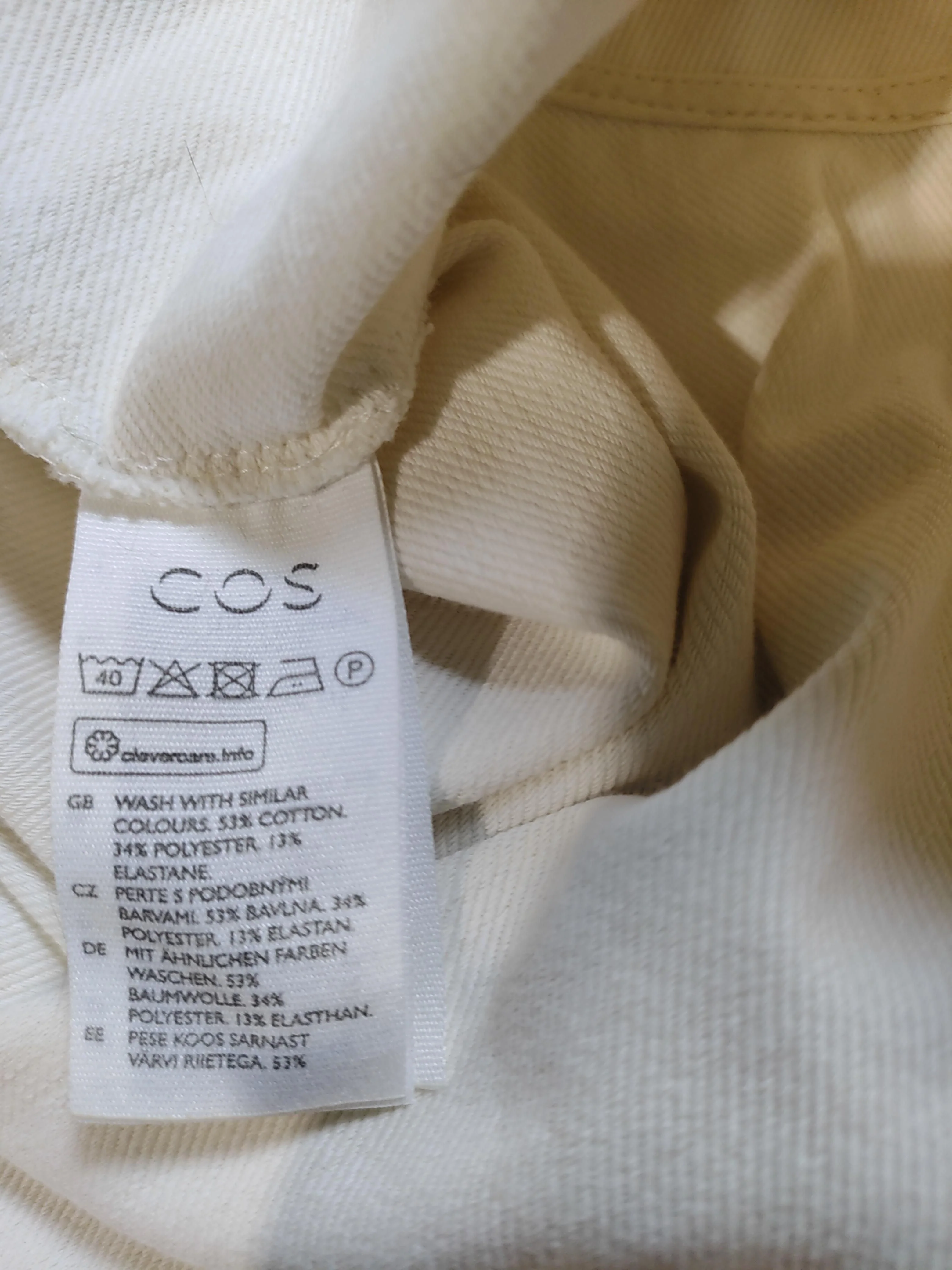 COS Women's Shirt L Cream Cotton with Polyester, Elastane Basic - Image 6