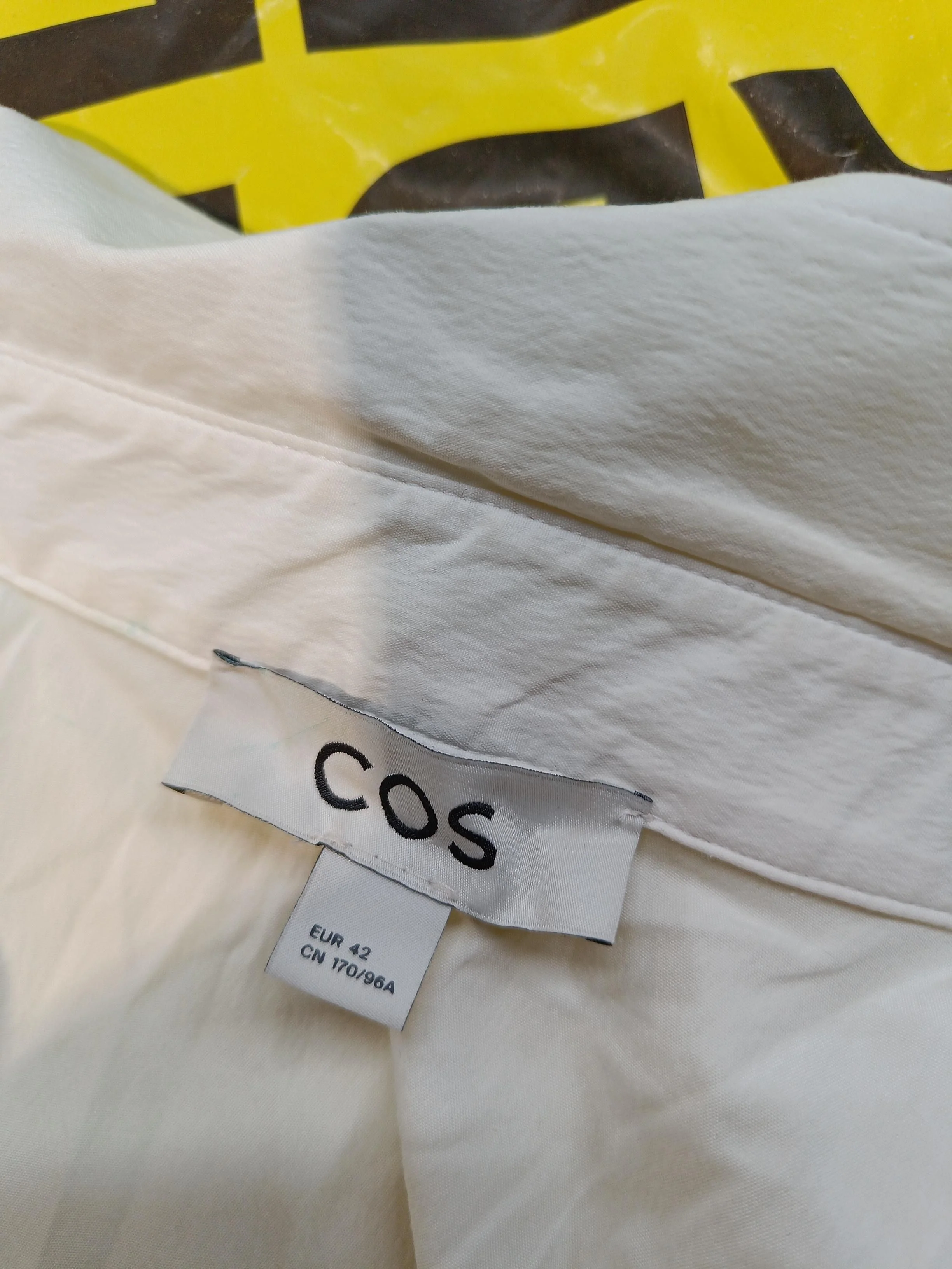 COS Women's Shirt UK 14 White Cotton with Polyamide, Elastane Basic - Image 5