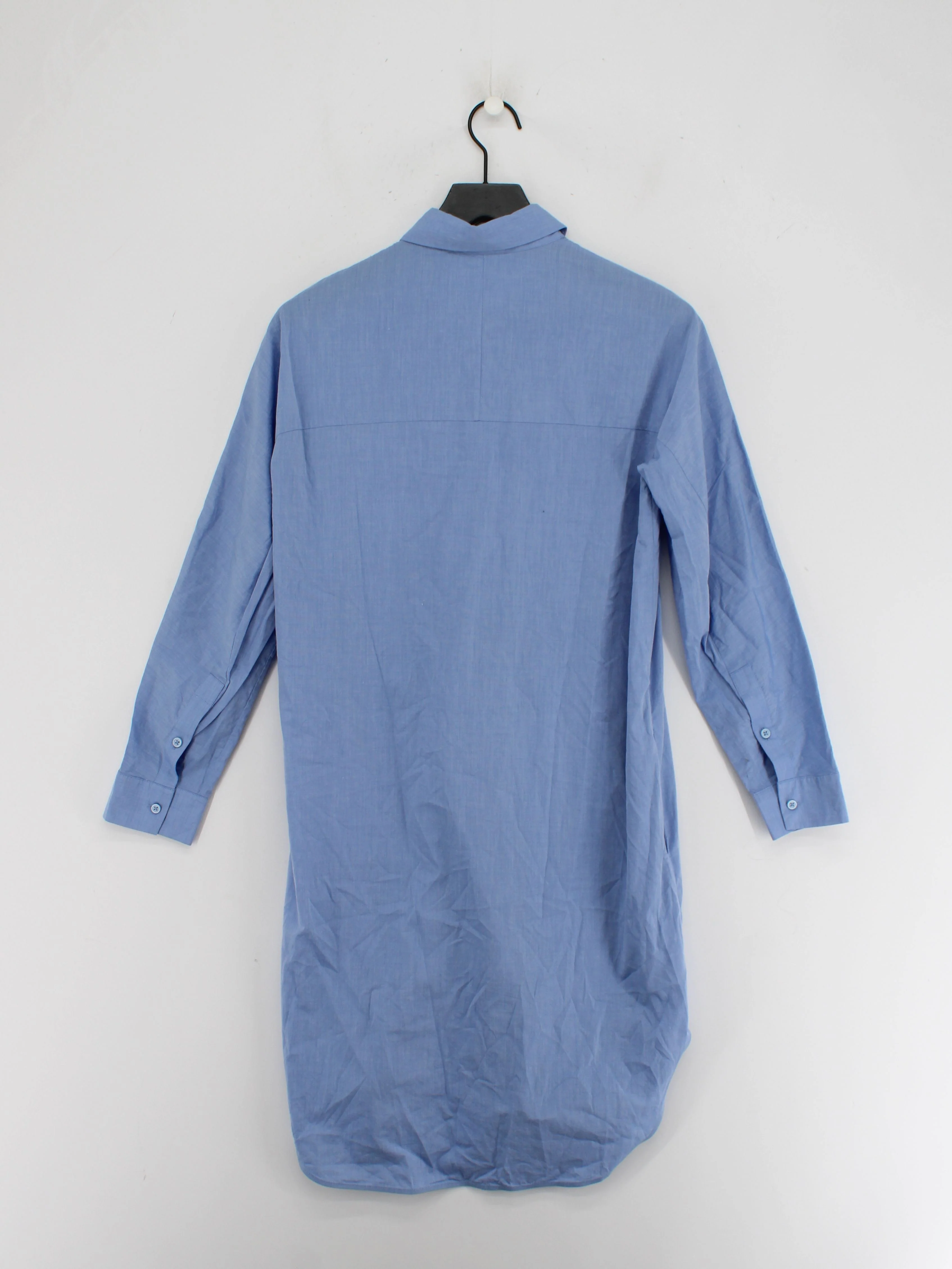 COS Women's Shirt UK 6 Blue 100% Cotton Long Sleeve Collared Basic - Image 2