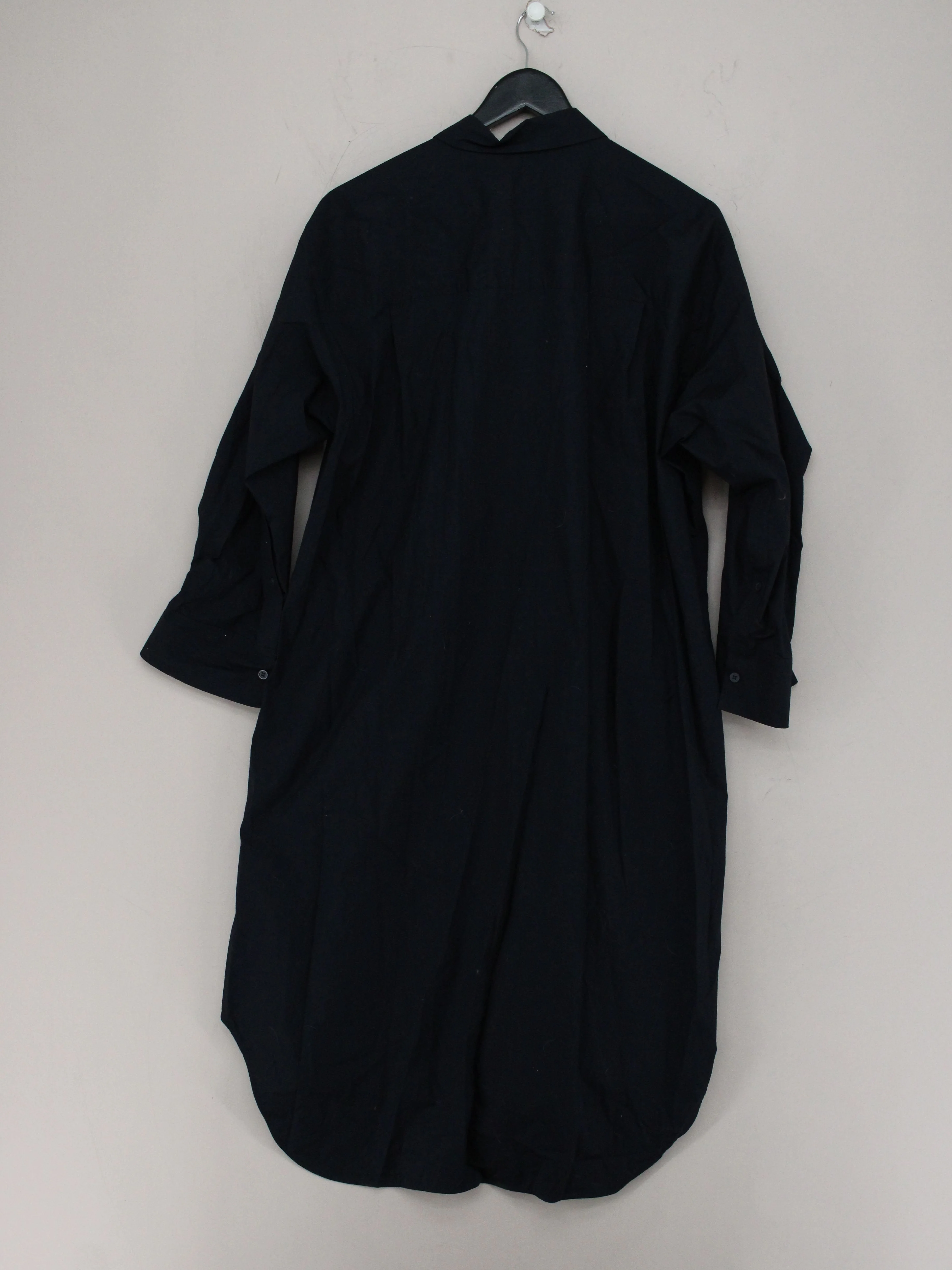 COS Women's Shirt UK 8 Black Cotton with Elastane Long Sleeve Collared Basic - Image 2
