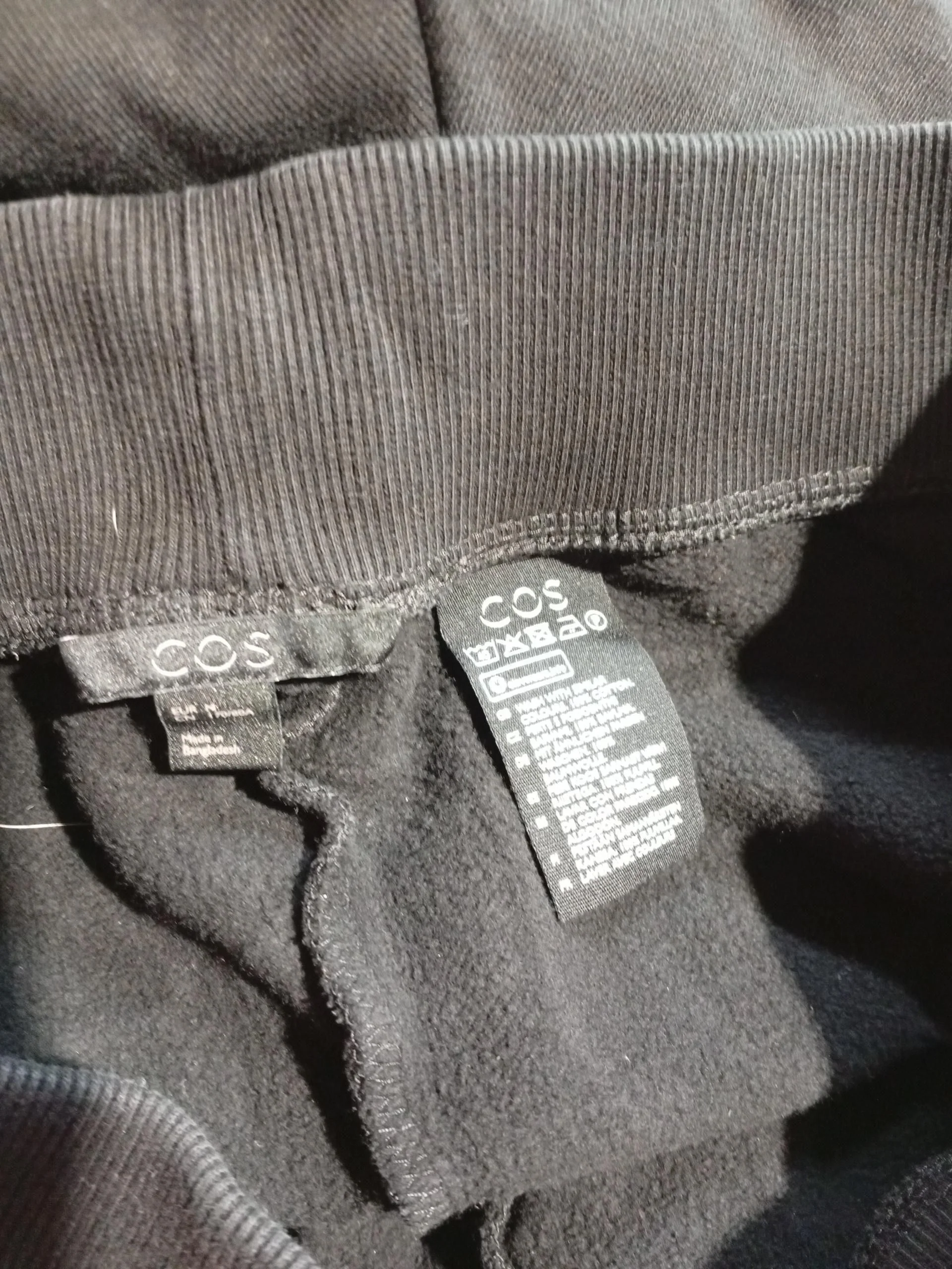 COS Women's Sports Bottoms M Black 100% Cotton Tapered Sweatpants - Image 7